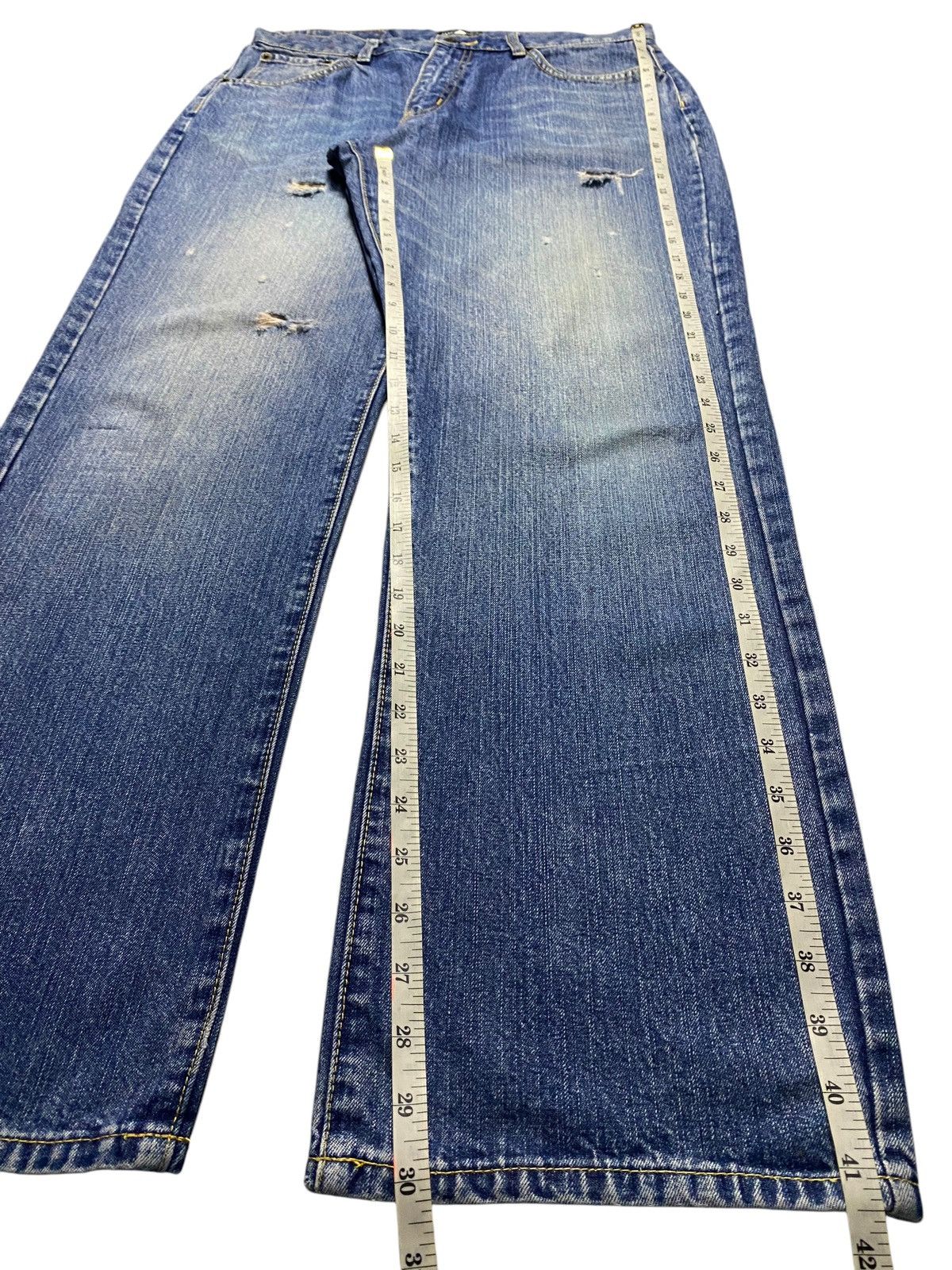 Japanese Brand Vintage Japanese Brand Amore Puro Blue Wash Distressed Jeans Size US 32 / EU 48 - 15 Thumbnail