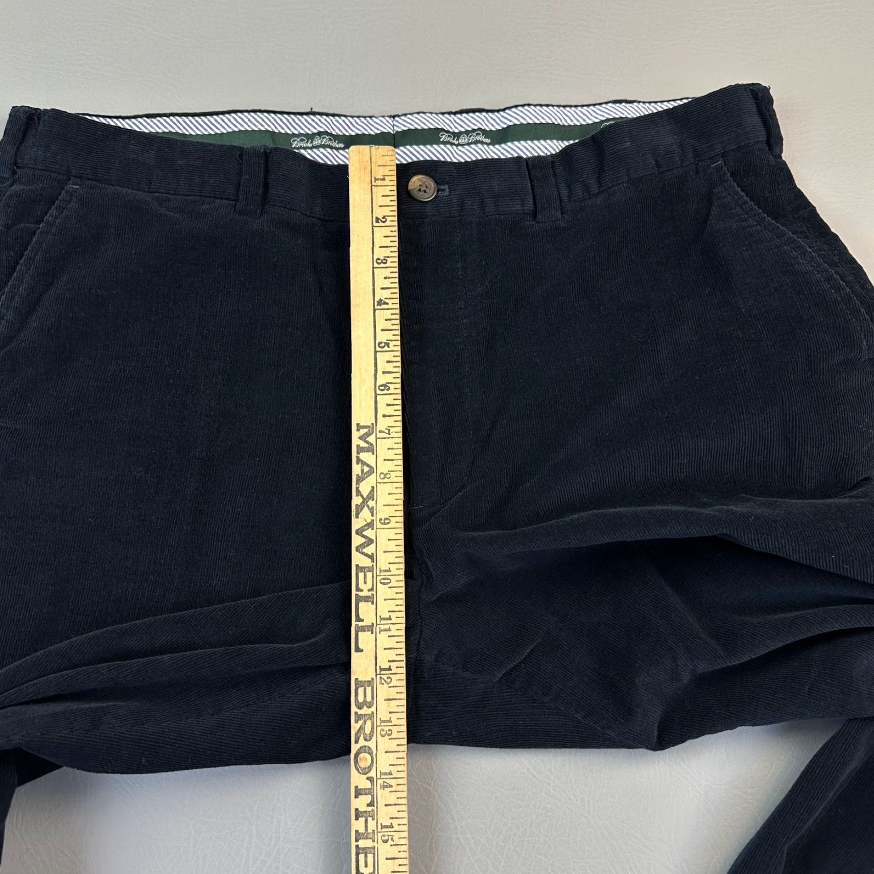Brooks Brothers VINTAGE Brooks Brothers Country Club Pants Mens 38x32 Navy Corduroy Flat Front Blue Cotton Chino Logo Preppy Retro 90s Mens Size US 38 / EU 54 - 5 Thumbnail
