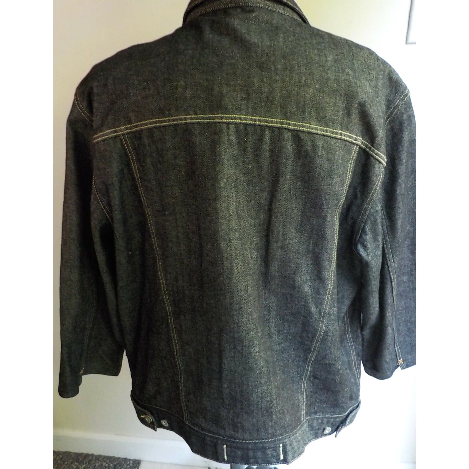 Guess GUESS Denim Jacket Mens Black Trucker Button Front Large SIZE LARGE Denim Jacket 100% Cotton Casual Vintage style Size US 33 - 5 Thumbnail