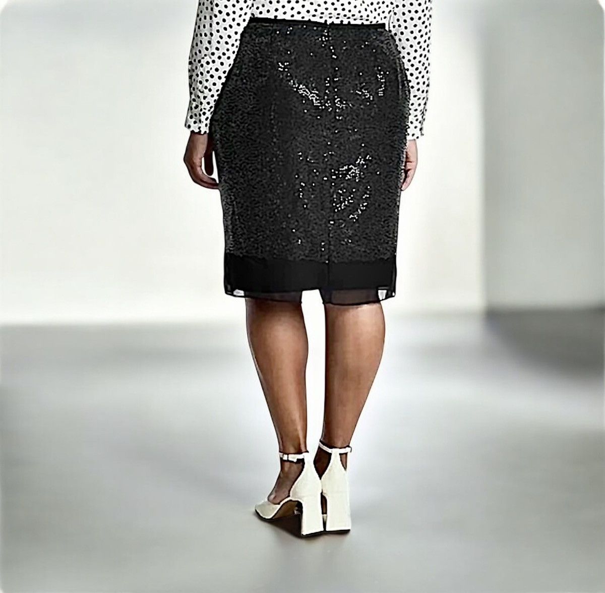 Calvin Klein Calvin Klein Woman Plus Size Blk Sequin Evening Skirt Sz 24W Size 34" / US 12 / IT 48 - 4 Thumbnail