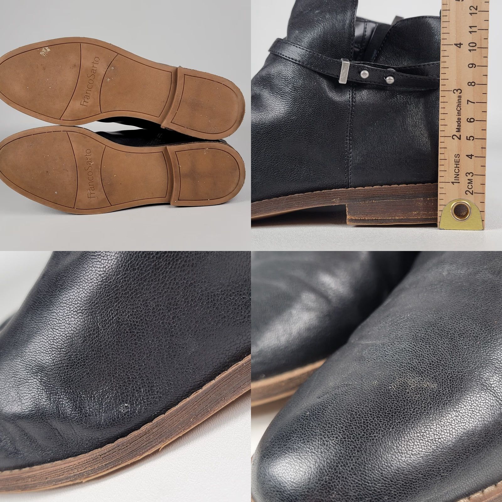 Franco Sarto Franco Sarto Z10823* Black Leather Booties Women Size 9 M Bootie Size US 7 / IT 37 - 8 Thumbnail