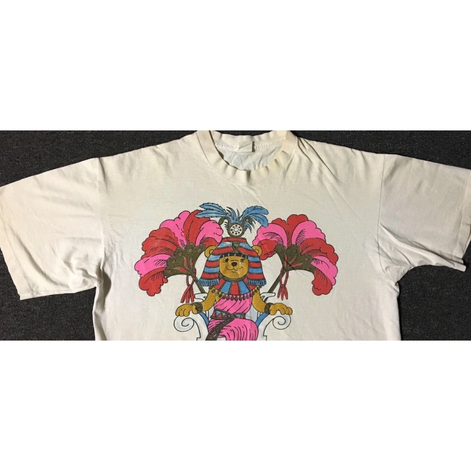 Palace Vtg 90s Caesars Palace Distressed Faded Sleeping Shirt Unisex Adults White T-Shirt Short Sleeve Mickey Mouse Disney Vegas Funny 90s Retro Size US M / EU 48-50 / 2 - 7 Thumbnail