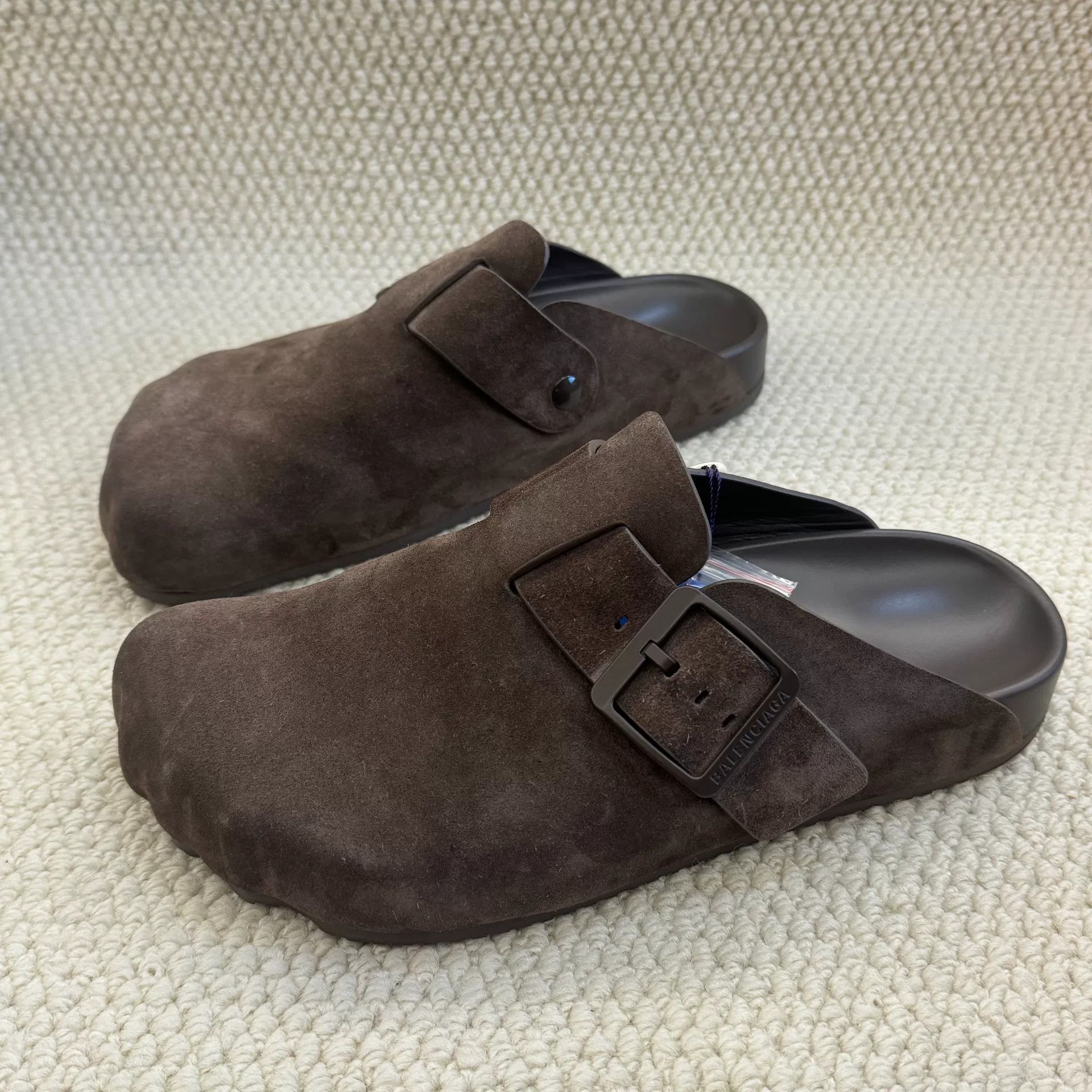 Balenciaga brown suede slip-on clogs by balenciaga Size US 10 / EU 43 - 1 Thumbnail