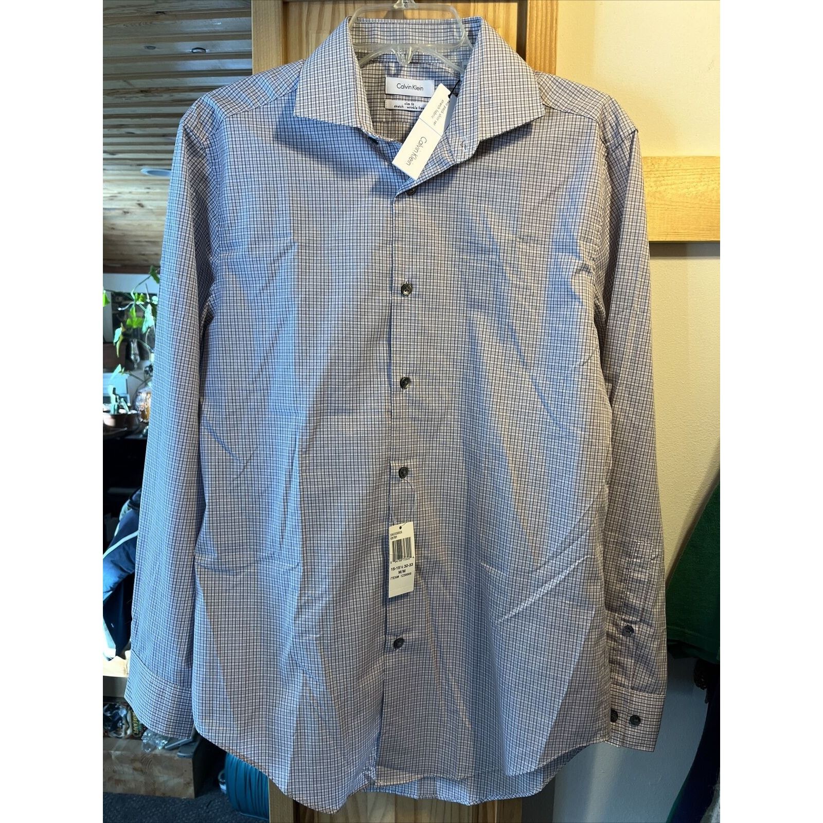 Calvin Klein Calvin Klein Men’s M 15-15.5 32-33 Brown Check Button Shirt Size US M / EU 48-50 / 2 - 2 Thumbnail