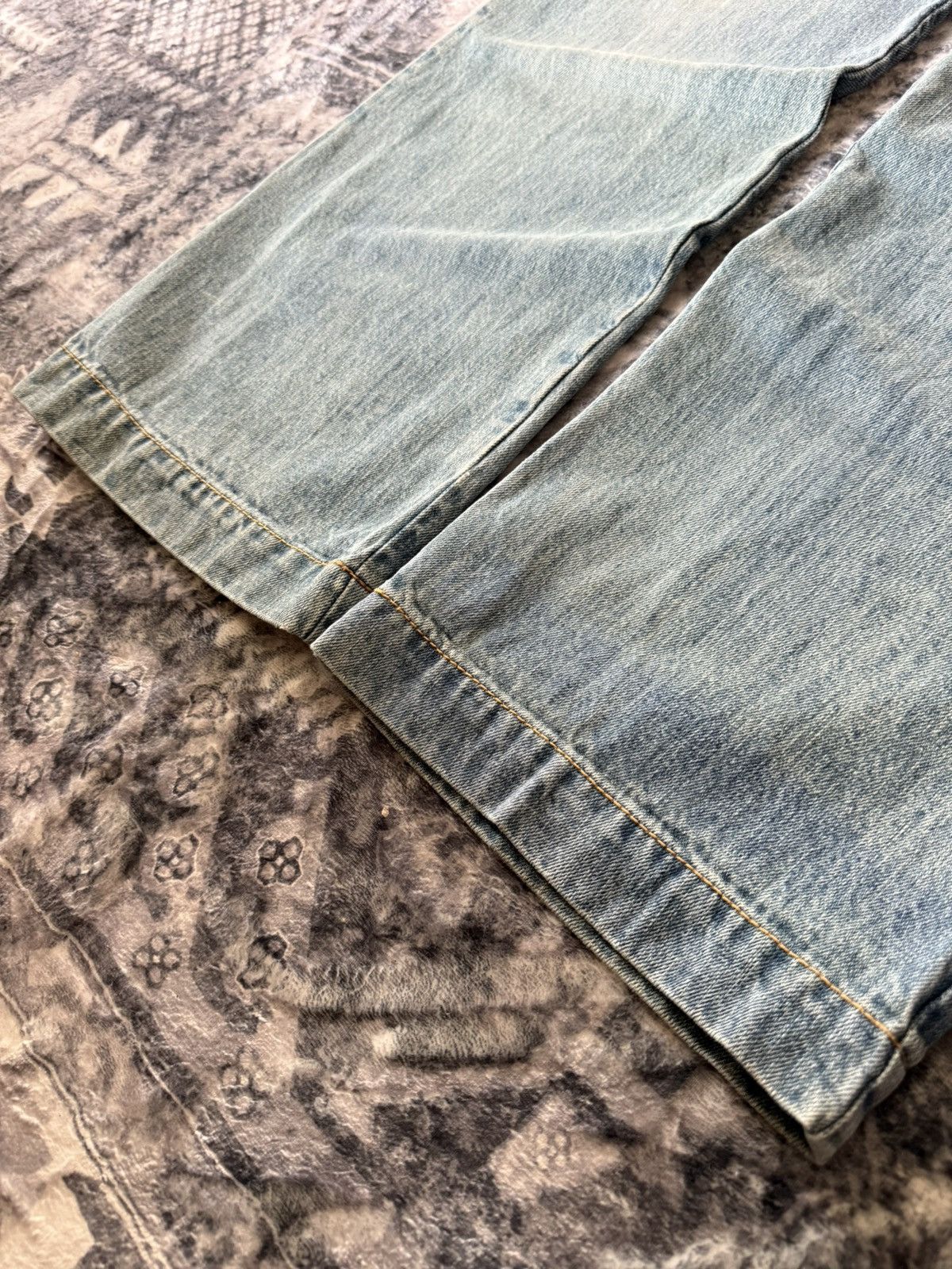 Japanese Brand Kooks & Phellica Flared Tribal Waist Skull Emblem Jeans Size US 28 / EU 44 - 11 Thumbnail