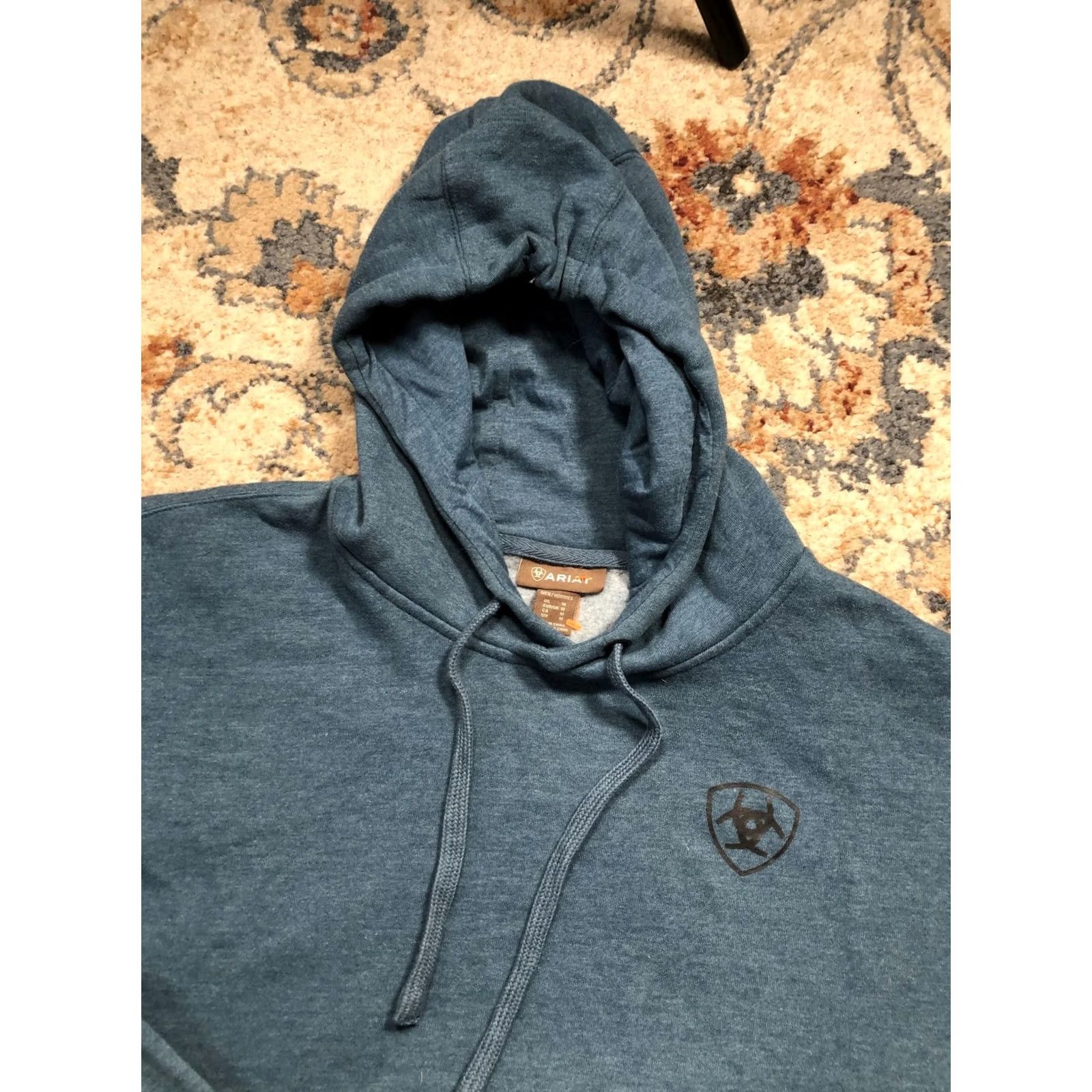 Ariat Ariat Hoodie Sweatshirt Mens M Blue Heather Fleece Lined Logo Sleeve Graphic Print Size US M / EU 48-50 / 2 - 6 Thumbnail