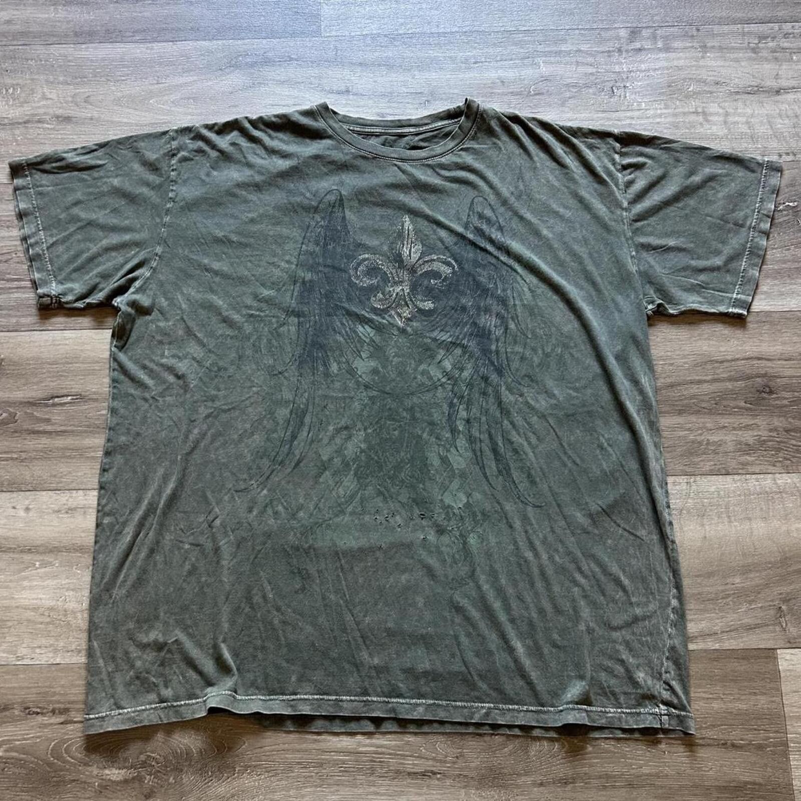 Affliction Sick Green y2k Affliction style t shirt wings cross size XXL Size US XXL / EU 58 / 5 - 1 Thumbnail