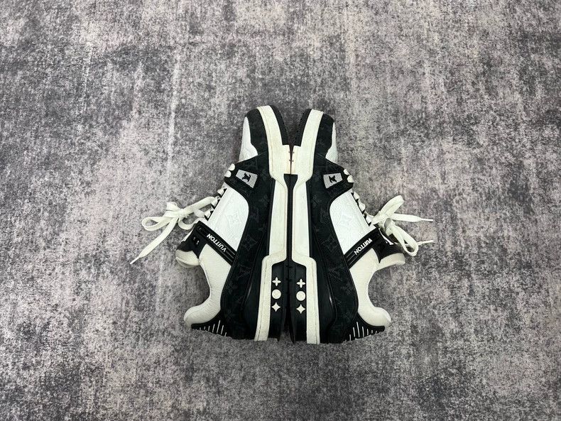 Louis Vuitton Louis Vuitton TRAINER black and white panda denim board sh Size US 10 / EU 43 - 5 Thumbnail