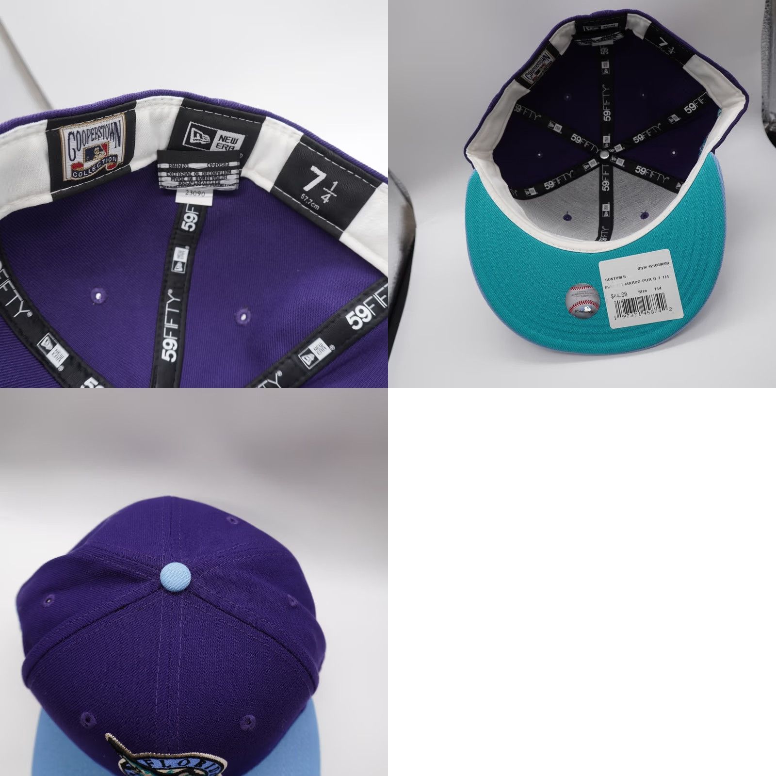 New Era New Era Florida Marlins Baseball Cap Mens 7 1/4 Purple Blue 1997 World Series 59FIFTY Size ONE SIZE - 8 Thumbnail