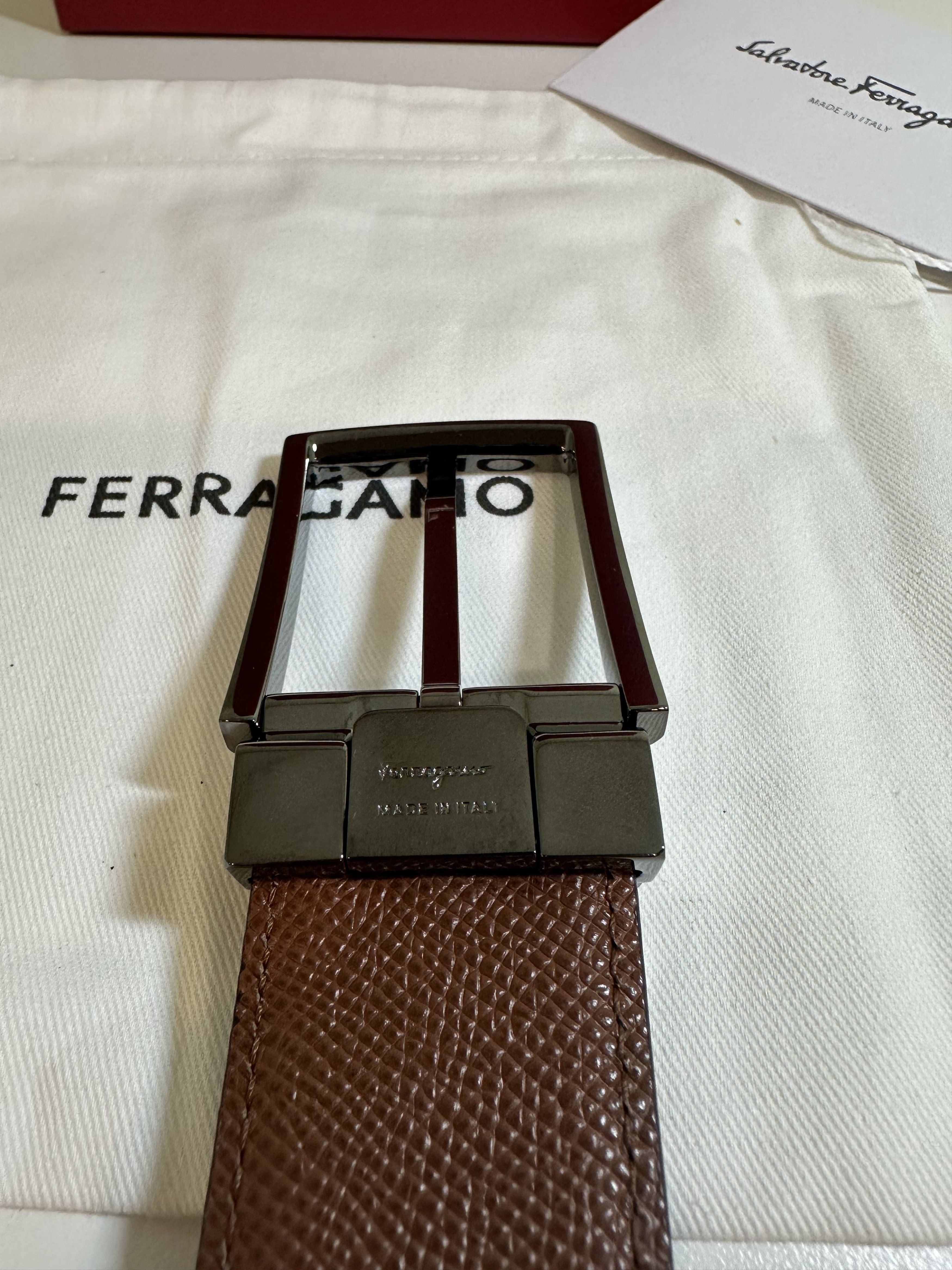 Salvatore Ferragamo Reversible Radica/Nero Leather Salvatore Ferragamo Belt Size 32 - 11 Thumbnail