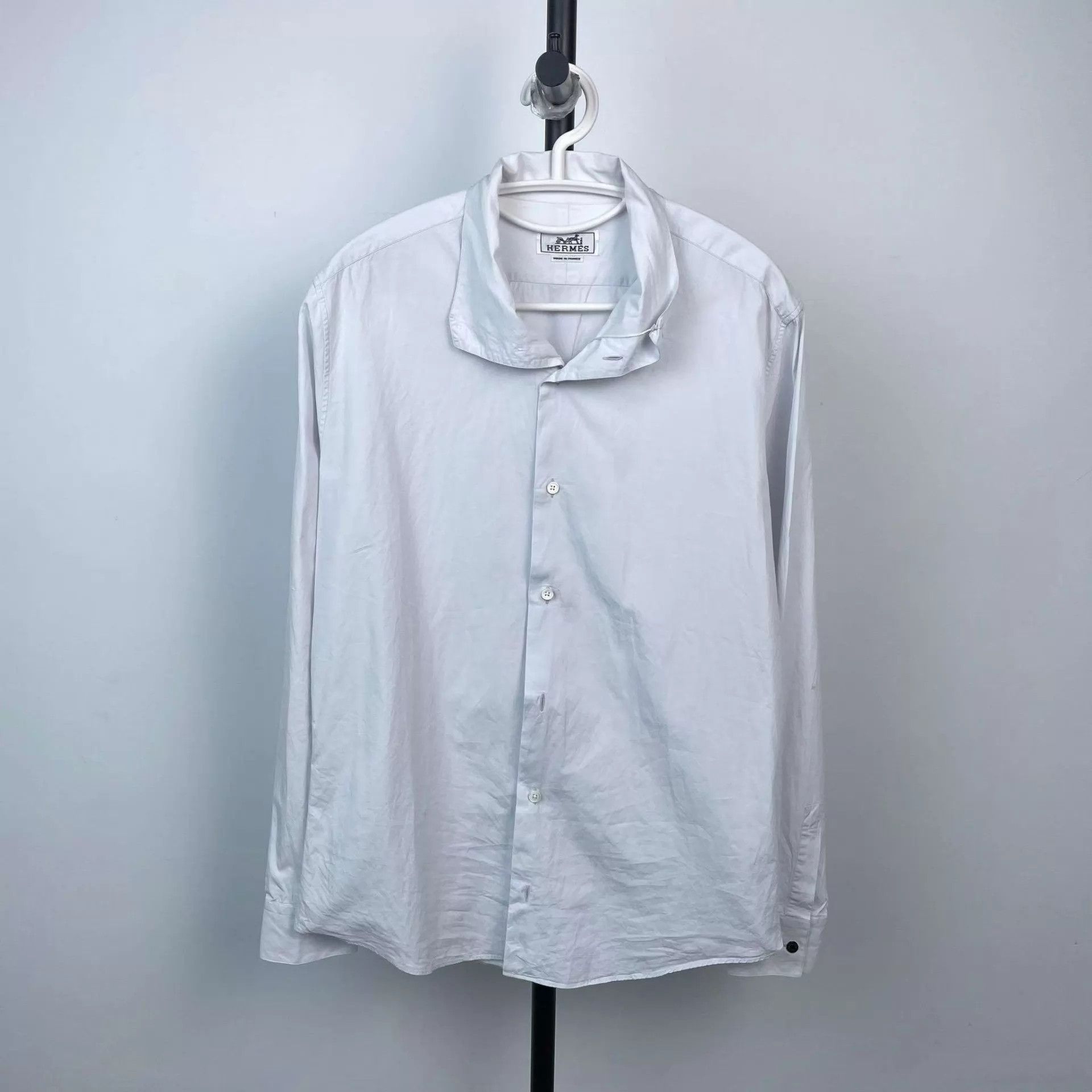 Hermes Hermès 95 New White Cotton Men's Shirt 39 M 175 Size US M / EU 48-50 / 2 - 1 Thumbnail