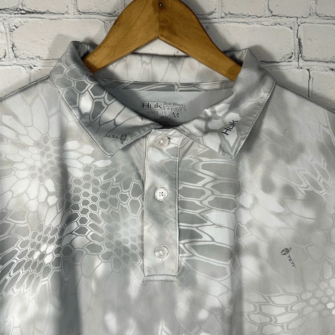 Vintage Huk Performance Fishing Polo Shirt Short-Sleeve Men M Medium Gray Shirt Mens M Gray Polo Fishing Size US M / EU 48-50 / 2 - 3 Thumbnail