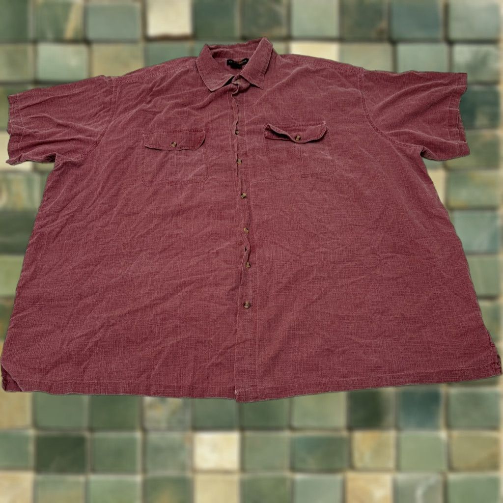 Vintage Canyon Ridge Button-Up Shirt Men’s 4XL Burgundy Lightweight Cotton Pocket Short Sleeve Shirt Size US XXL / EU 58 / 5 - 1 Thumbnail