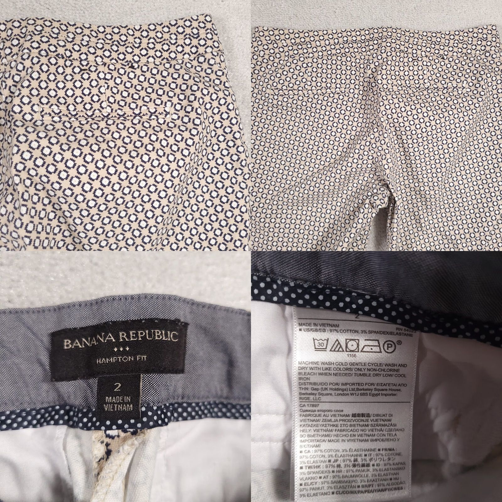 Banana Republic Banana Republic Hampton Fit Trouser Crop Stretch Women's Size 2 Geometric Beige Pants Size 26" / US 2 / IT 38 - 9 Thumbnail