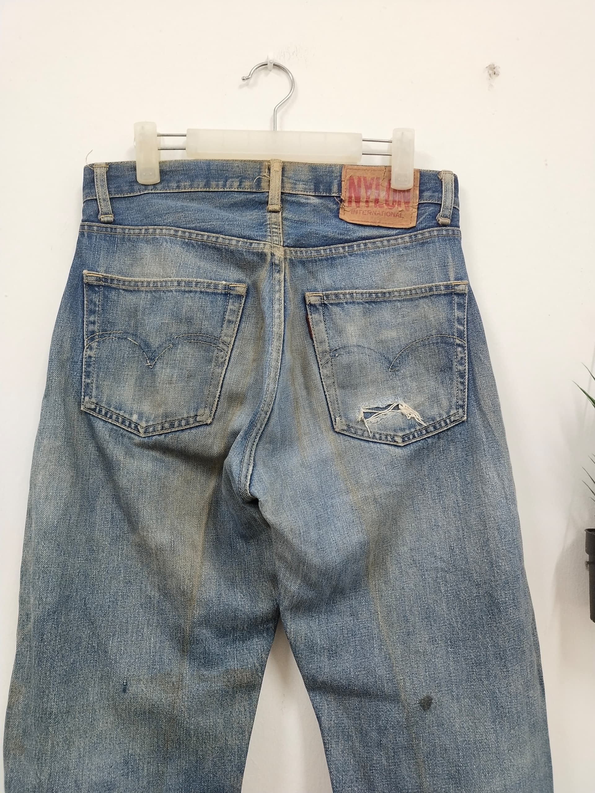 Vintage Vtg 80s 90s Nylon Jeans Selvedge Grunge Design kurt cobain Size US 32 / EU 48 - 10 Thumbnail
