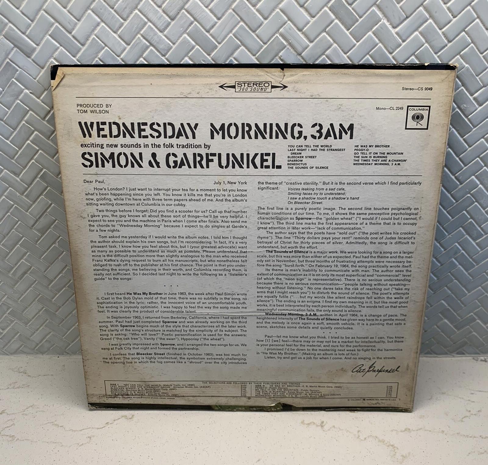 Designer SIMON & GARFUNKEL WEDNESDAY MORNING 3 AM 360 SOUND LP VINYL Size ONE SIZE - 2 Thumbnail
