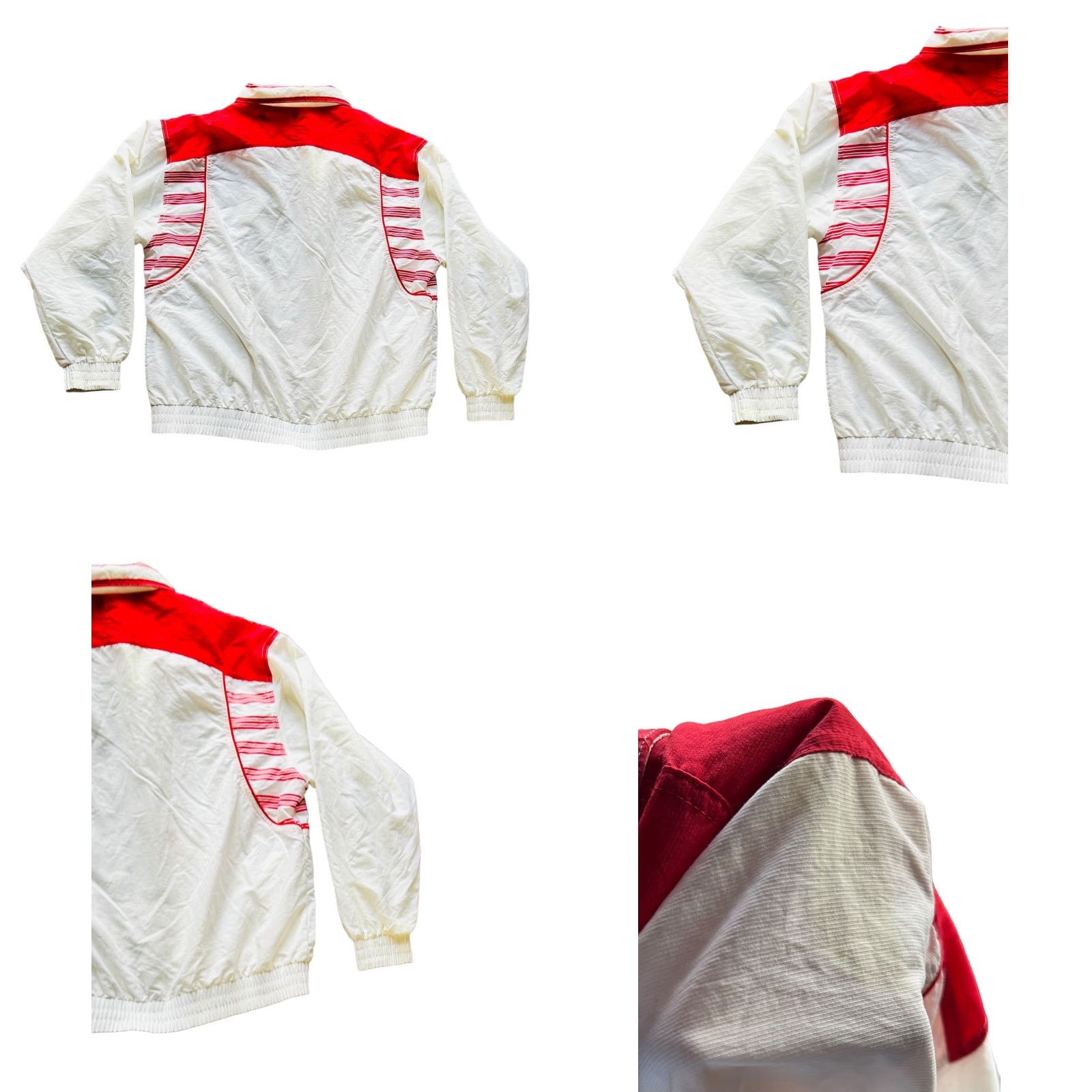 FRED VINTAGE K Swiss Apparel Men's Full Zip Jacket Windbreaker White & Red SZ L Size US L / EU 52-54 / 3 - 9 Thumbnail