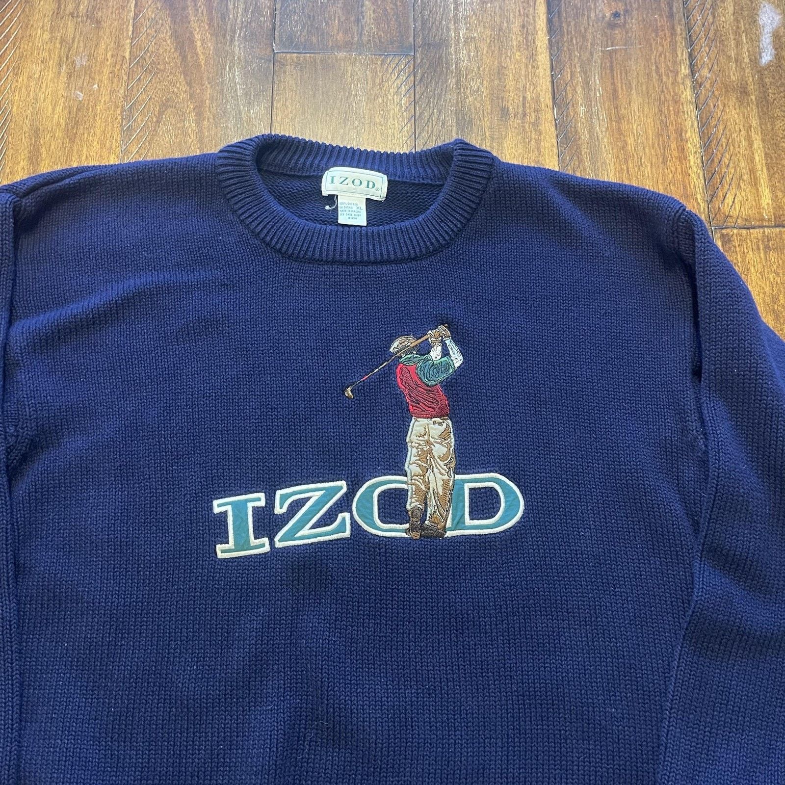 Izod Izod Sweater XL Golf Embroidered Pullover 100% Vintage 90s Size US XL / EU 56 / 4 - 3 Thumbnail