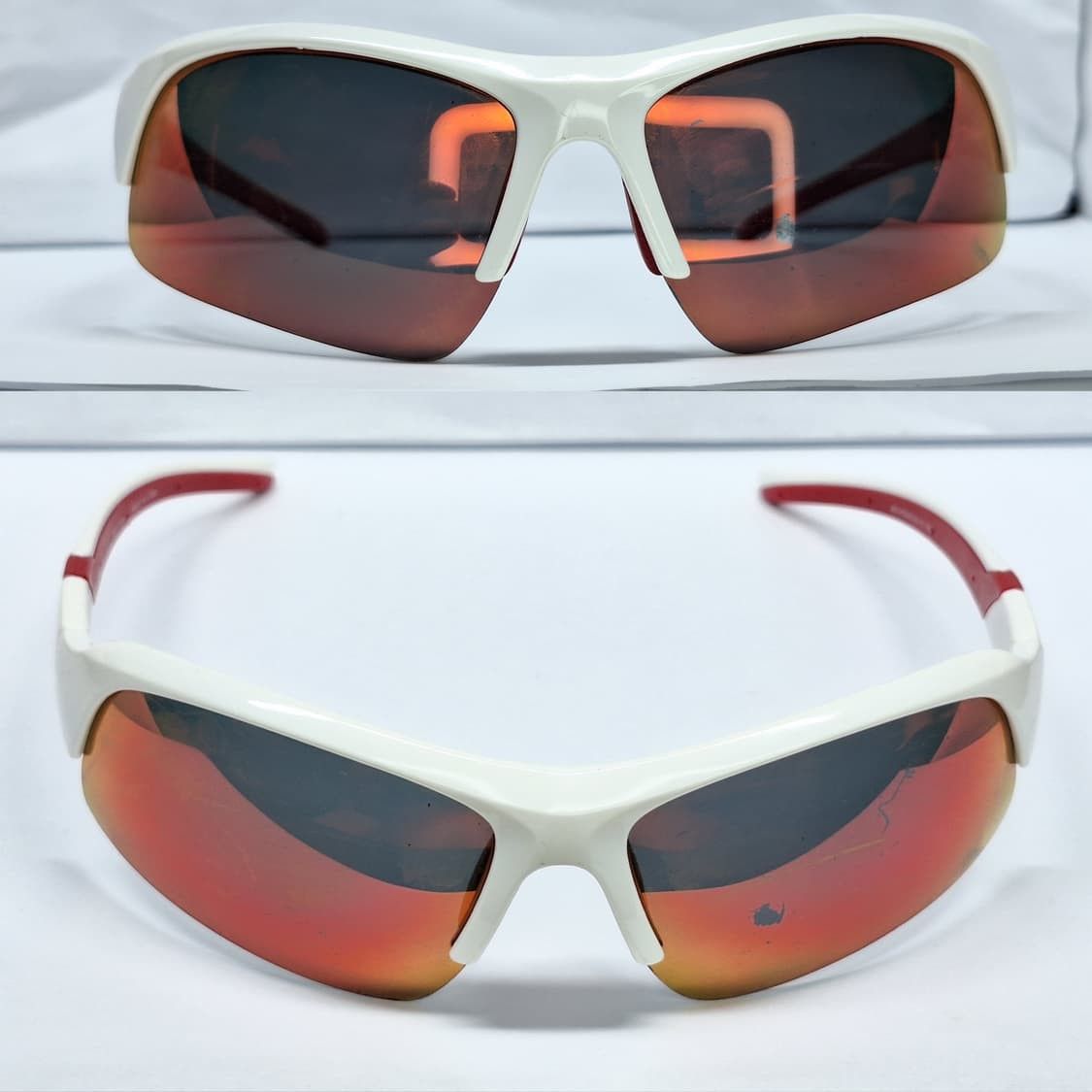 Other VINTAGE 2000s Y2K White & Red Sporty Goggle Sunglasses Size ONE SIZE - 5 Thumbnail