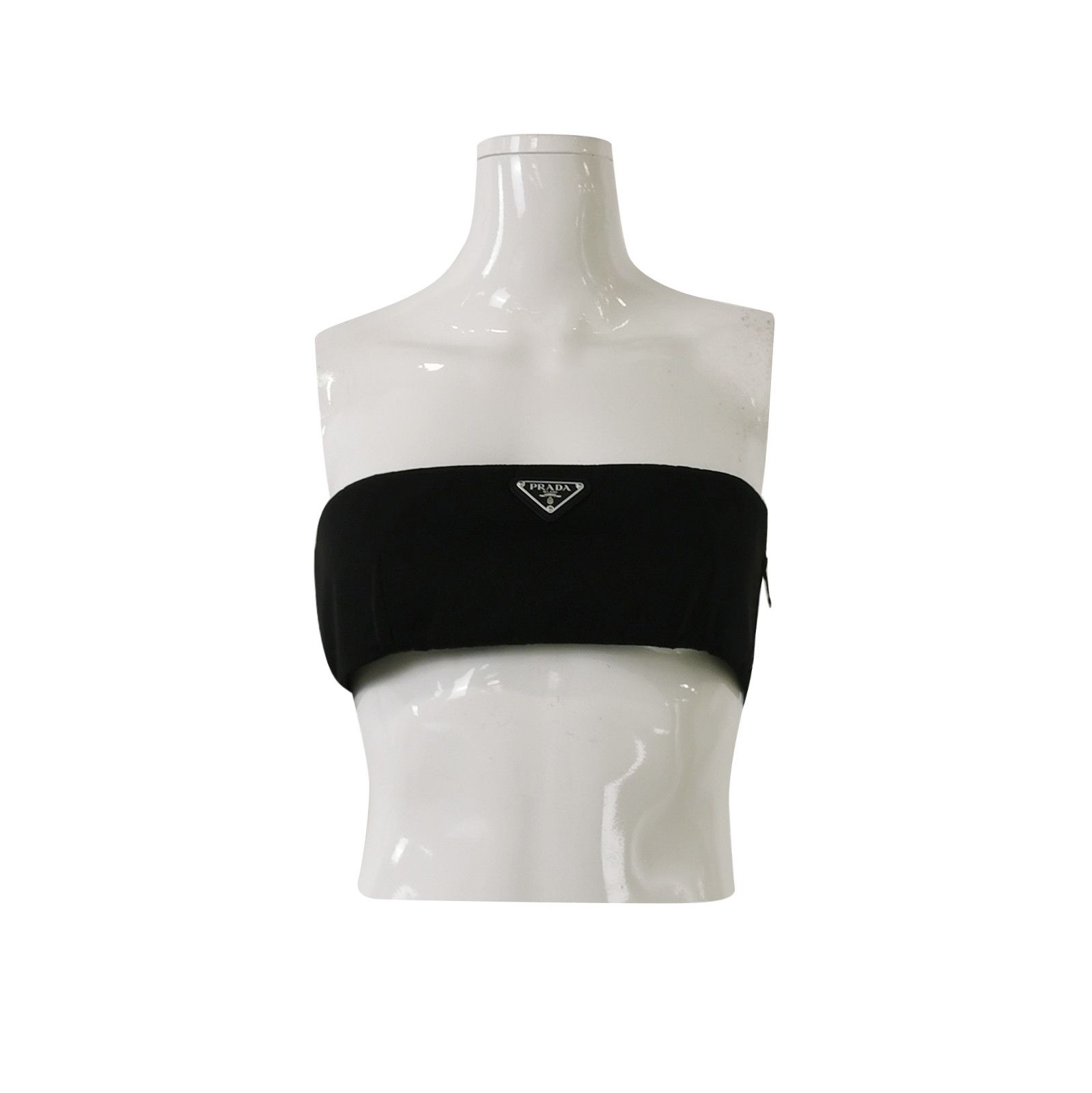 Prada Prada Black Triangle Logo Crop Top 0089 Size M / US 6-8 / IT 42-44 - 1 Thumbnail