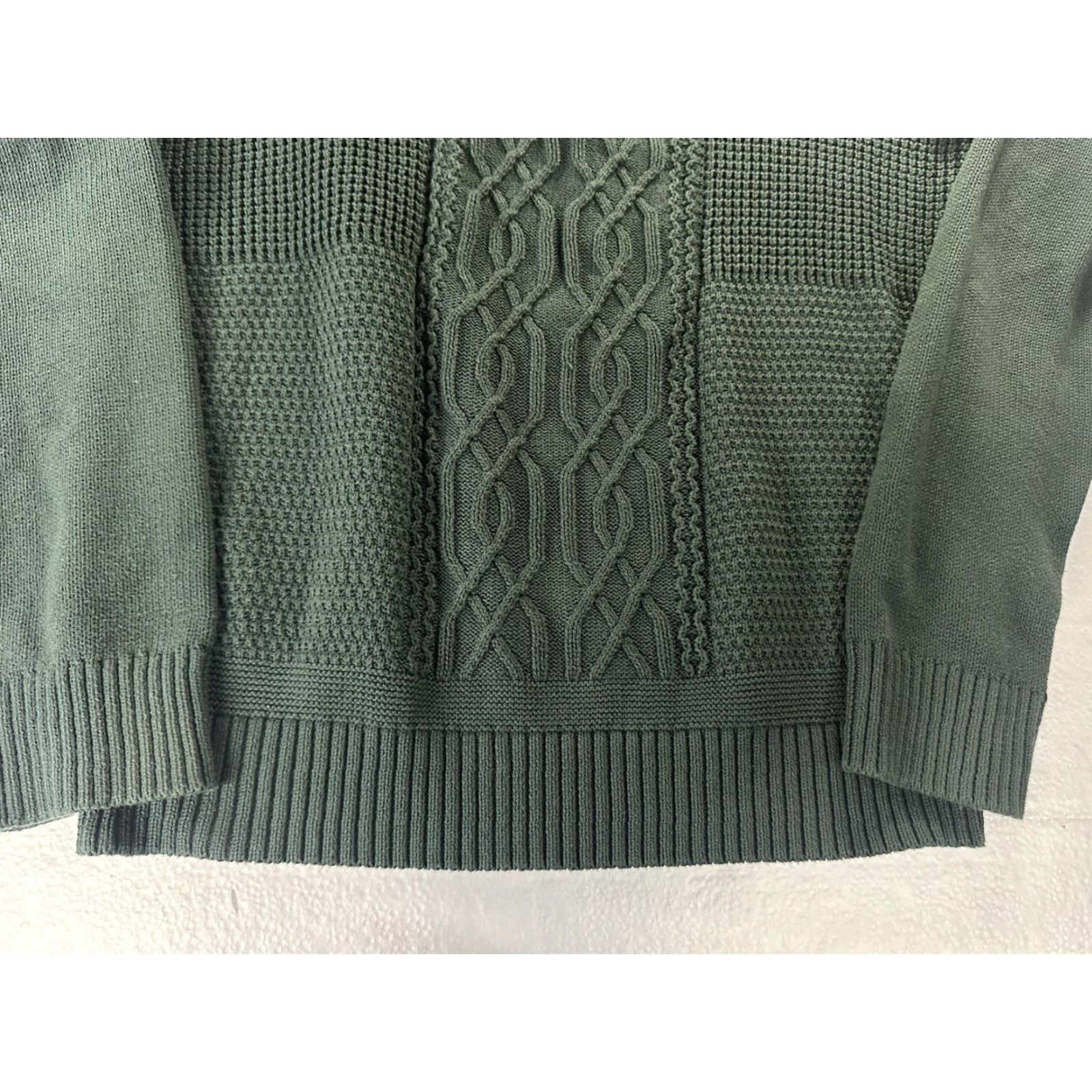 Ben Sherman Ben Sherman Sweater Men Medium Green Cable-Knit Long Sleeve Sweatshirt Pullover Size US M / EU 48-50 / 2 - 7 Thumbnail