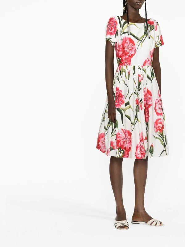 Dolce & Gabbana o1y0825 Short Sleeves Midi Dress in Multicolor Size XS / US 0-2 / IT 36-38 - 2 Thumbnail