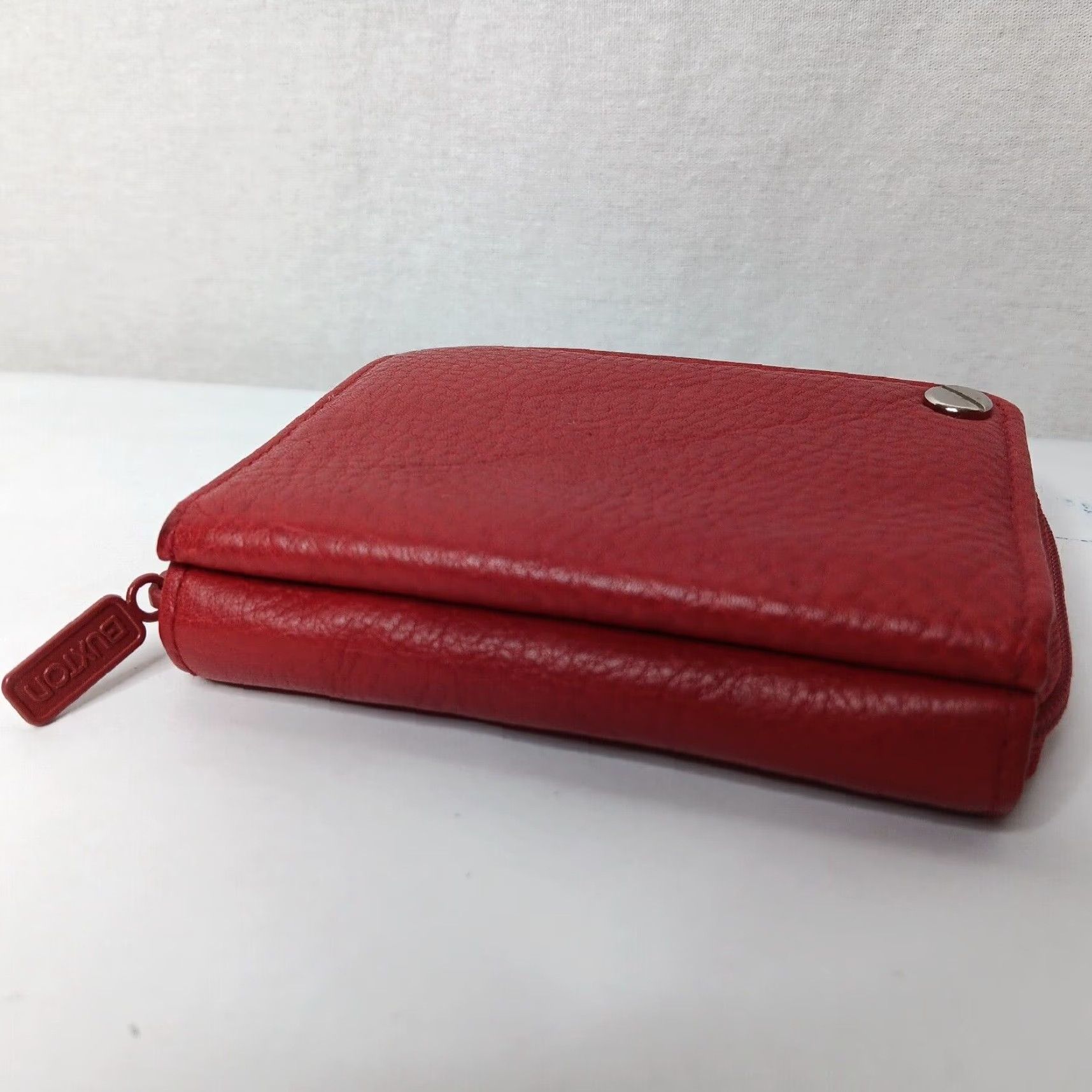 Vintage VINTAGE Buxton Wallet Womens Red Leather Zipper Small Cardholder Keychain Pebbled Photo holder 3x4 3" 4" Zip-Around Size ONE SIZE - 4 Thumbnail