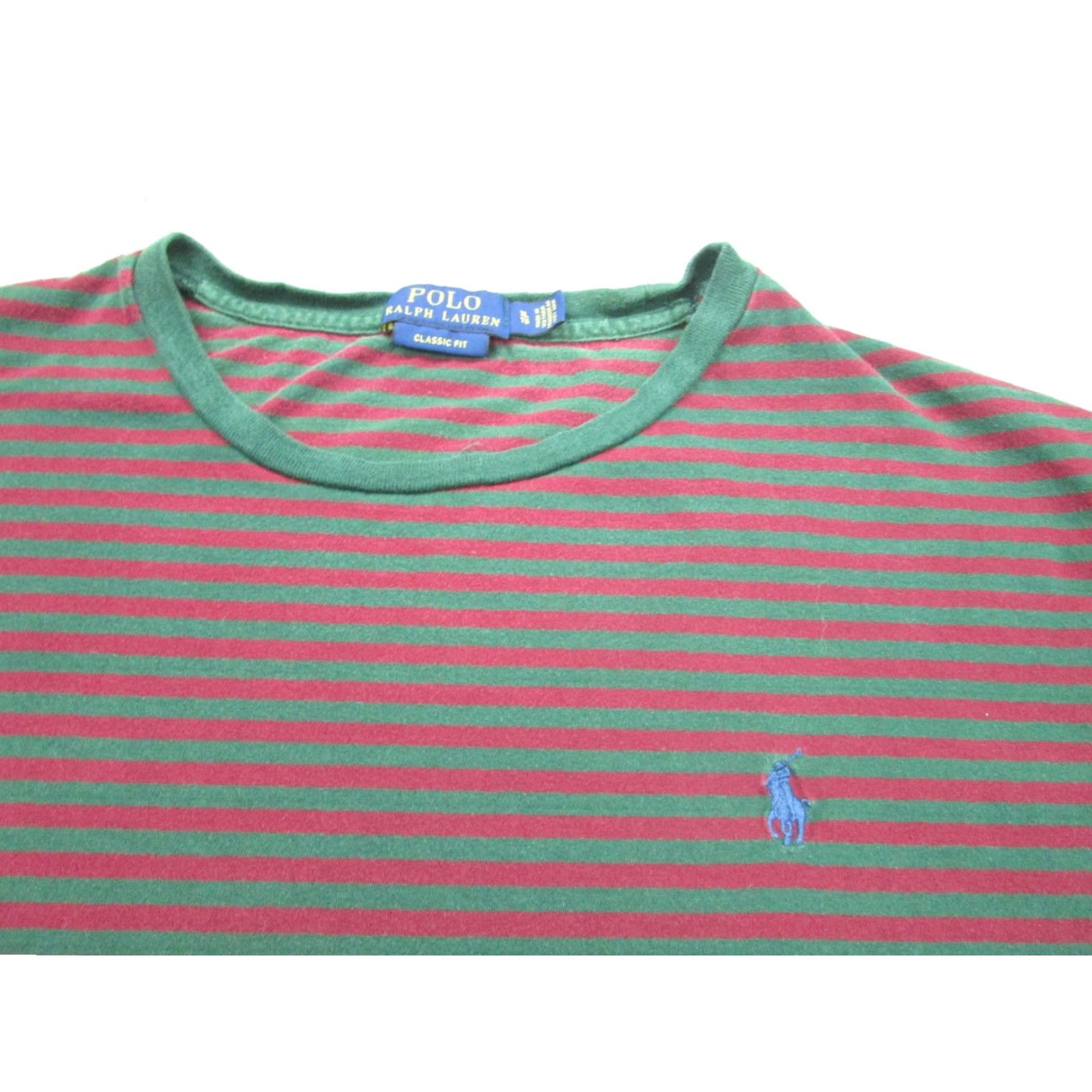 Polo Ralph Lauren POLO Ralph Lauren Shirt Mens XL Green Red Striped Classic Fit Krueger Vibes 90s Mens Size US XL / EU 56 / 4 - 2 Thumbnail