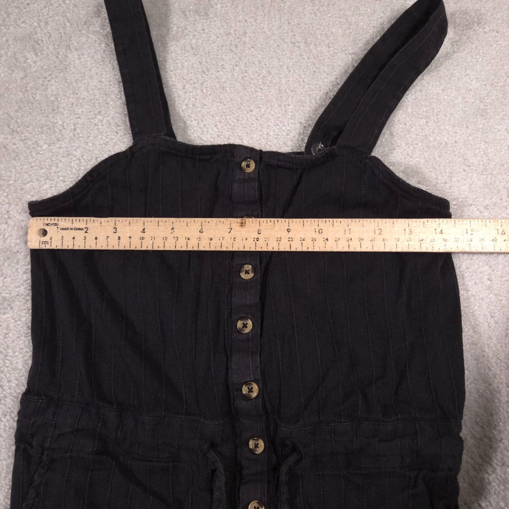 Billabong Billabong Jumpsuit Womens Small Black Button Front Pockets Drawstring Sleeveless 1 Piece Summer Casual Women’s S Size 28" / US 6 / IT 42 - 6 Thumbnail