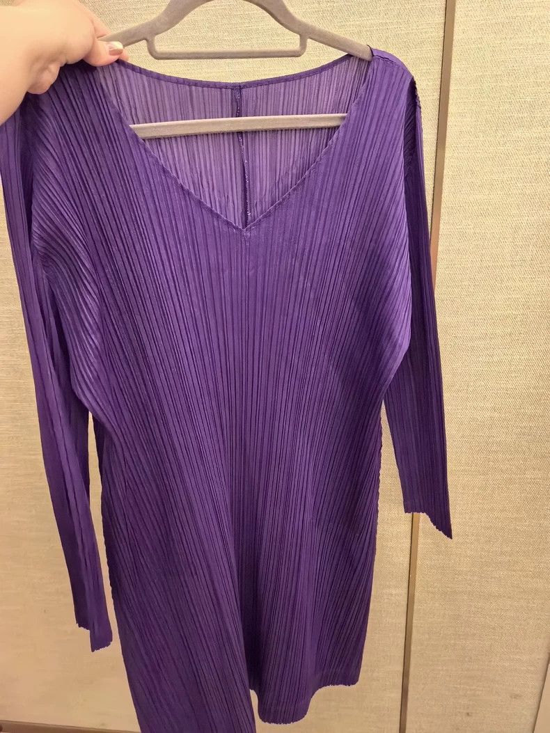Issey Miyake issey miyake size:4 Purple dress 2506-Nextarrow Size XXS / US 00 / IT 34 - 1 Thumbnail