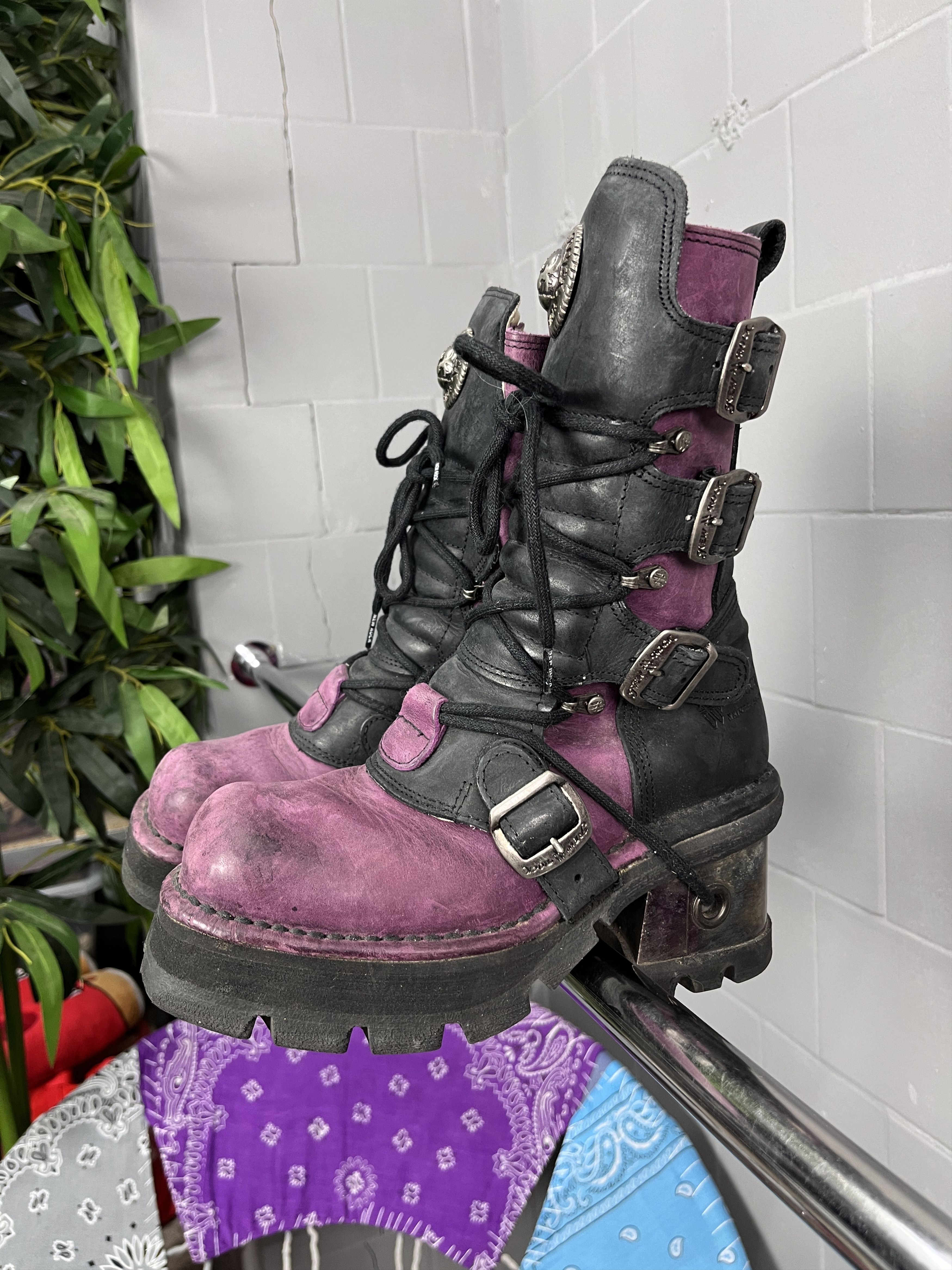 Other 2000s NEW ROCK REACTOR PLATFORM BOOTS PURPLE BLACK - 5052 Size US 6 / EU 39 - 4 Thumbnail