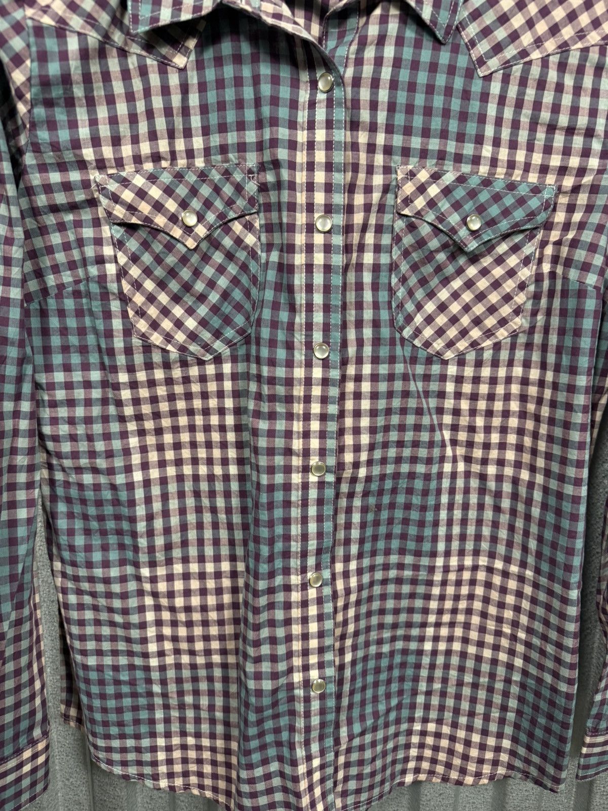 Wrangler Vintage Wrangler Western Pearl Snap Button Up Shirt Size US L / EU 52-54 / 3 - 6 Thumbnail