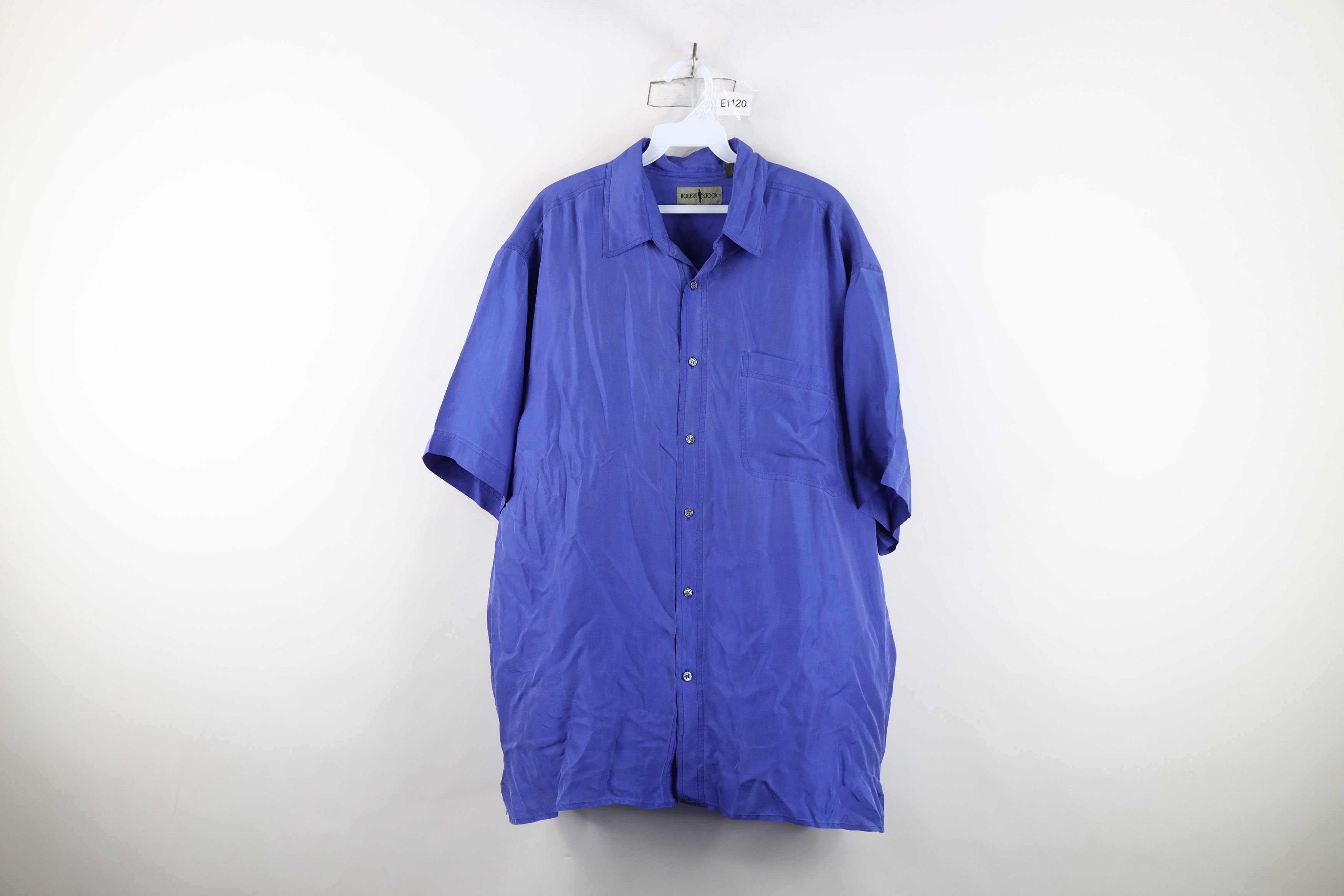 Vintage Vintage 90s Streetwear Silk Baggy Fit Button Shirt Blue Size US XL / EU 56 / 4 - 1 Thumbnail