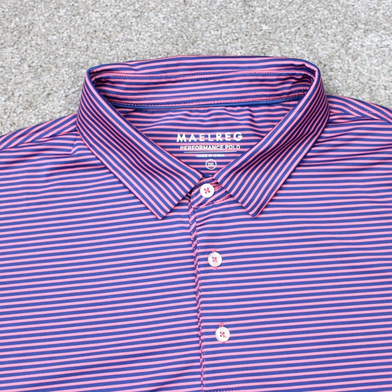 Vintage Maelreg Performance Polo Shirt Men 2XL XXL Purple/Blue Golf Stretch Short Sleeve Size US XXL / EU 58 / 5 - 4 Thumbnail