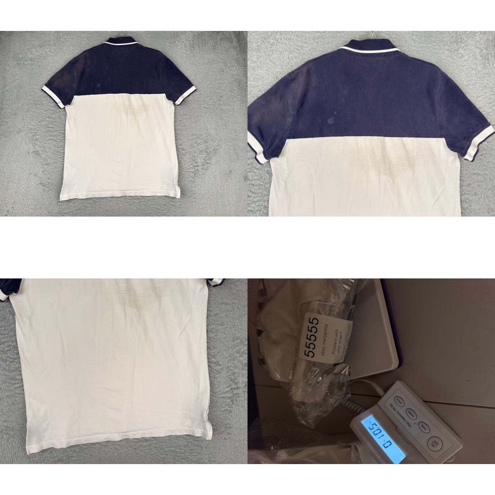 Tommy Hilfiger Tommy Hilfiger Polo Shirt Men Large Blue White Cotton Short Sleeve READ Size US L / EU 52-54 / 3 - 9 Thumbnail