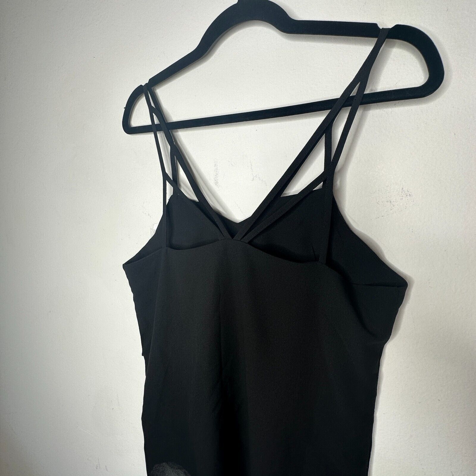 Other Love Riche Sexy Black Tiered Layer Vneck Cami Top Blouse S Size S / US 4 / IT 40 - 6 Thumbnail