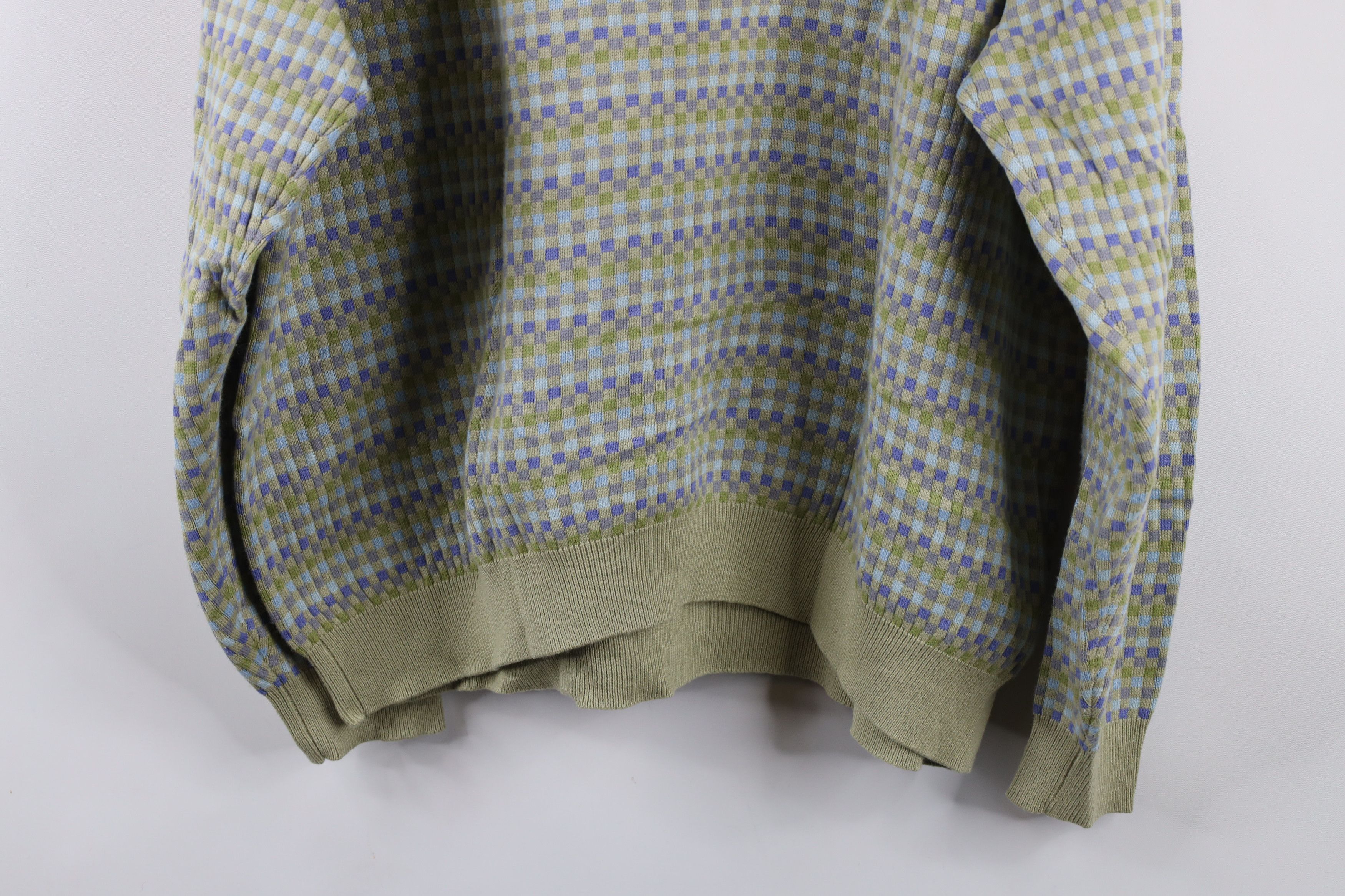 Vintage Vintage 90s Streetwear Checkered Knit Crewneck Sweater Size US L / EU 52-54 / 3 - 9 Thumbnail