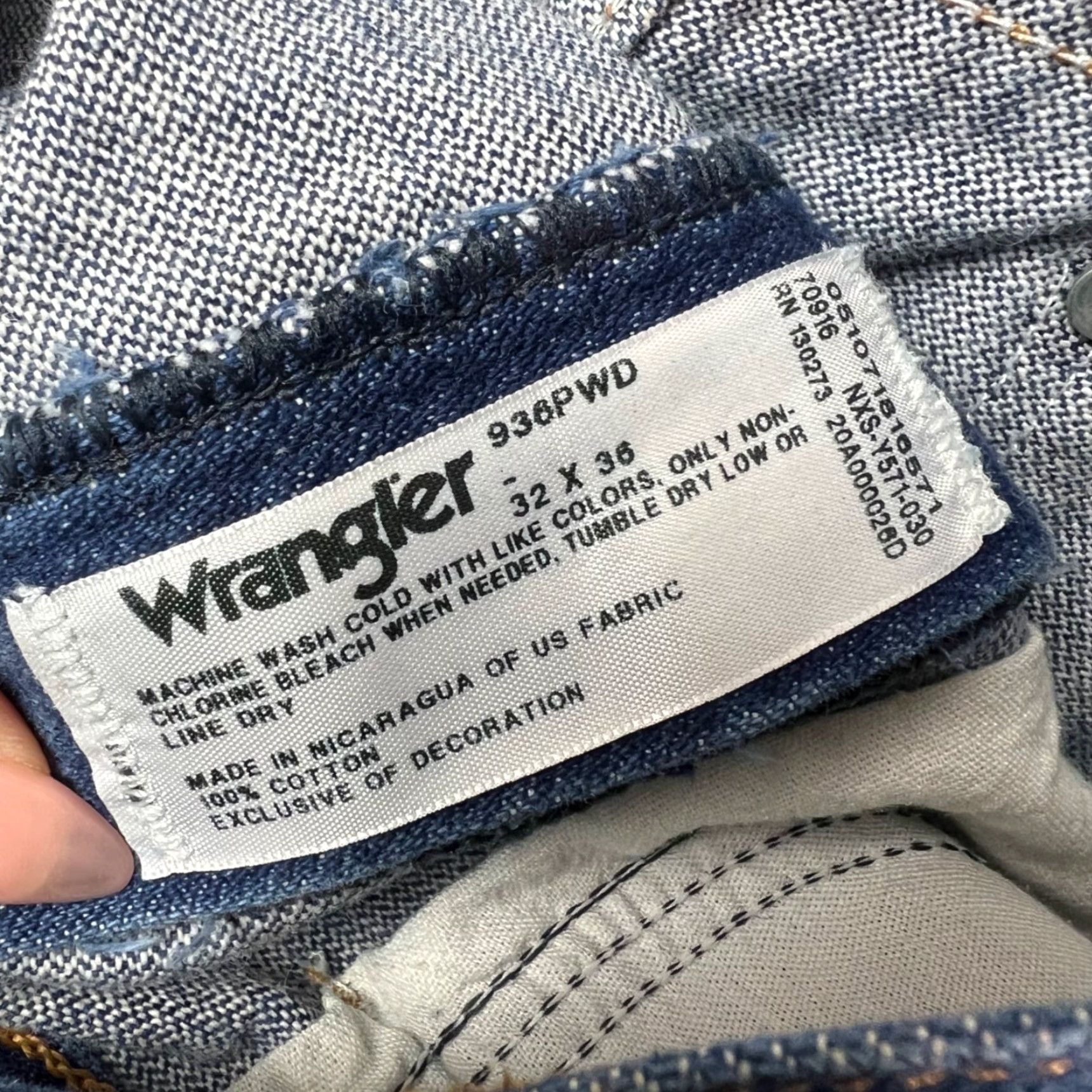 Wrangler Wrangler Jeans Slim Straight Denim 32 x 36 Mens Blue Regular 5-Pocket Design Denim Jeans Vintage No Size US 32 / EU 48 - 3 Thumbnail
