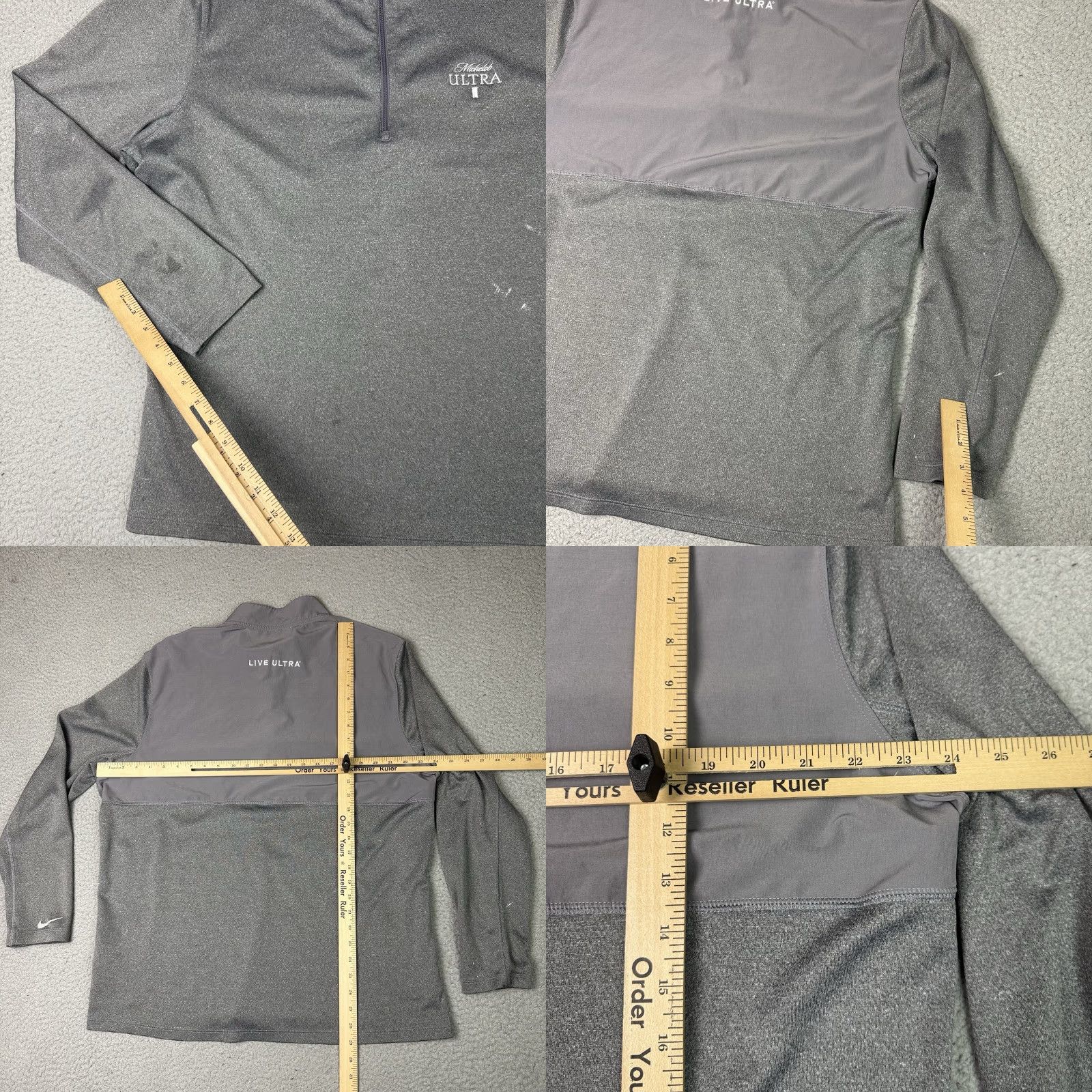 Nike VINTAGE Nike Golf Dri-Fit Shirt Mens XL Gray 1/4 Zip Pullover Performance Mock Neck 1/4 Zip Moisture Wicking Outdoor Sports Mens Size US XL / EU 56 / 4 - 9 Thumbnail