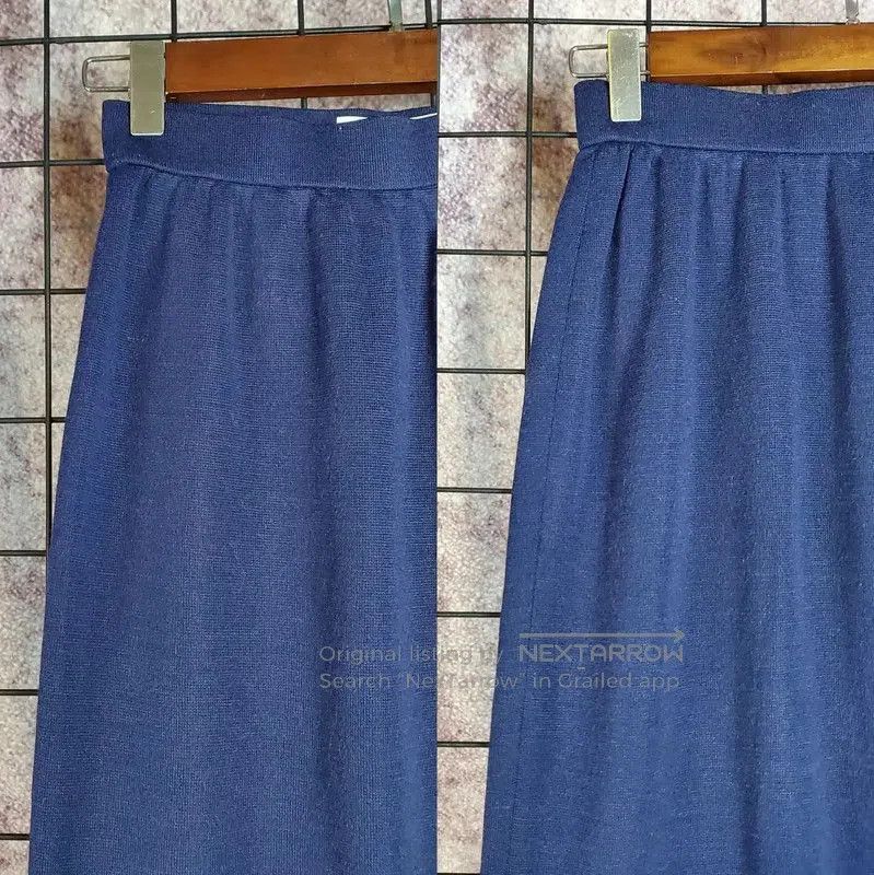 Yves Saint Laurent Yves Saint Laurent Blue Midi Skirt for Women . Size 23" - 3 Thumbnail