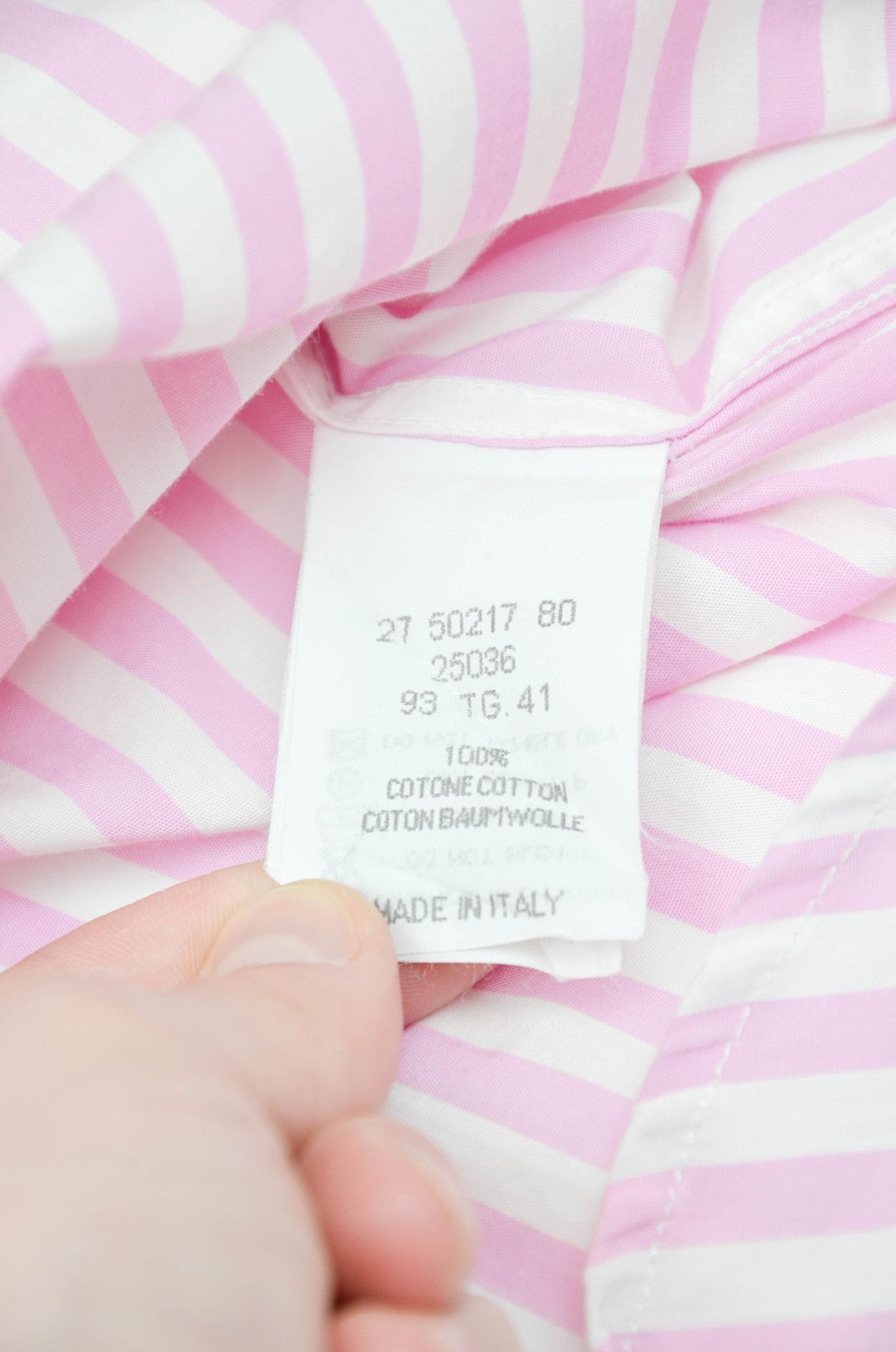Designer Marina Yachting Striped Pink White Cotton Casual Shirt M Size US M / EU 48-50 / 2 - 10 Thumbnail