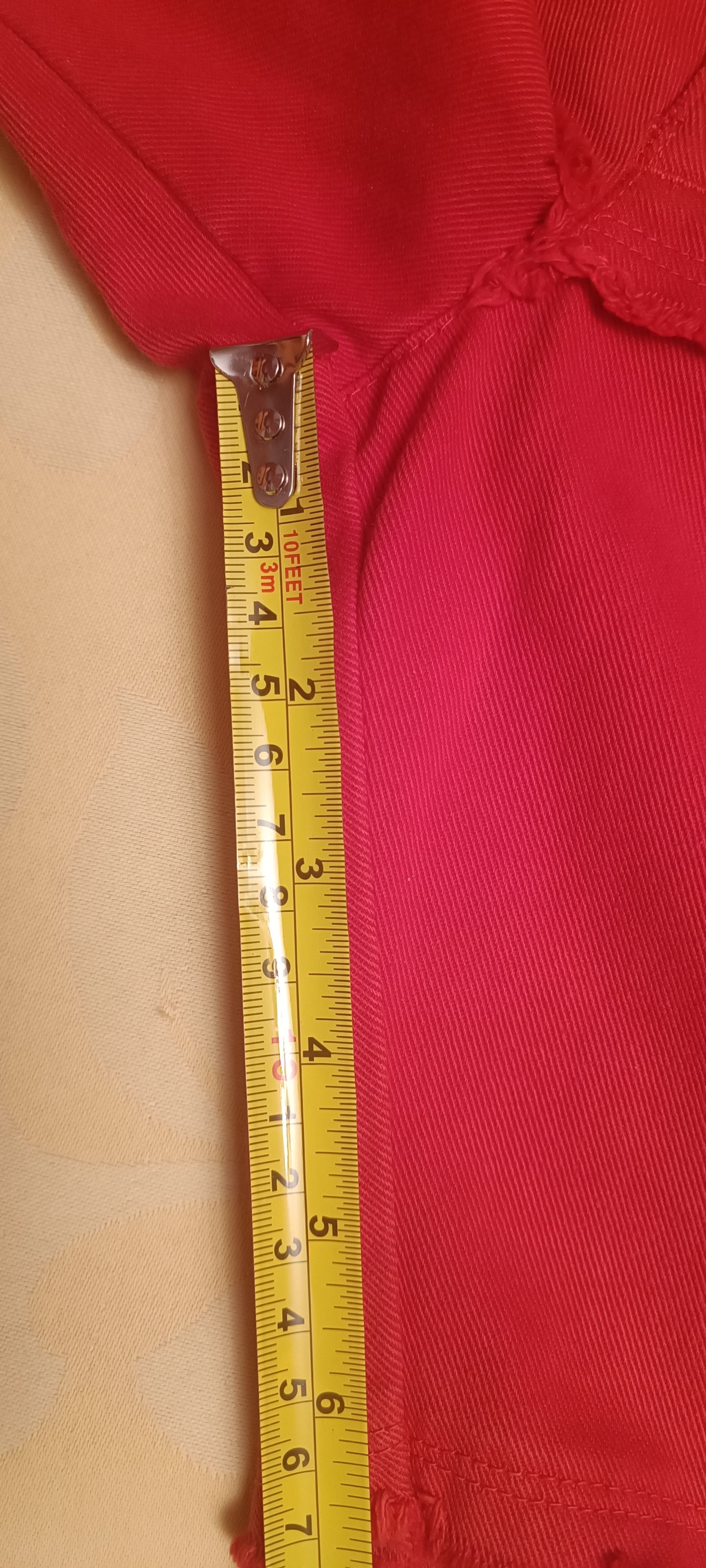 Jean Paul Gaultier 90's - Red denim shorts with fringes Size 26" / US 2 / IT 38 - 12 Thumbnail