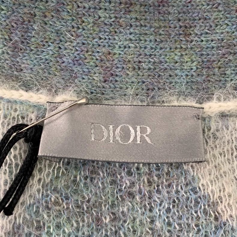 Dior Dior Color-blocked diamond-shaped plaid horsehair V-neck lo Size US M / EU 48-50 / 2 - 5 Thumbnail