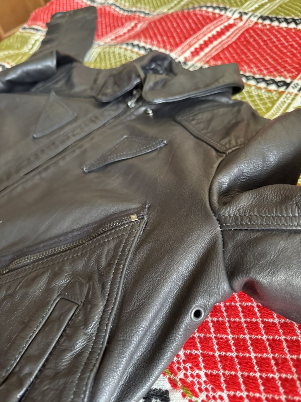 Polo Ralph Lauren × Ralph Lauren Polo Ralph Lauren Leather bomber jacket Moto Racing Biker Size M / US 6-8 / IT 42-44 - 22 Thumbnail