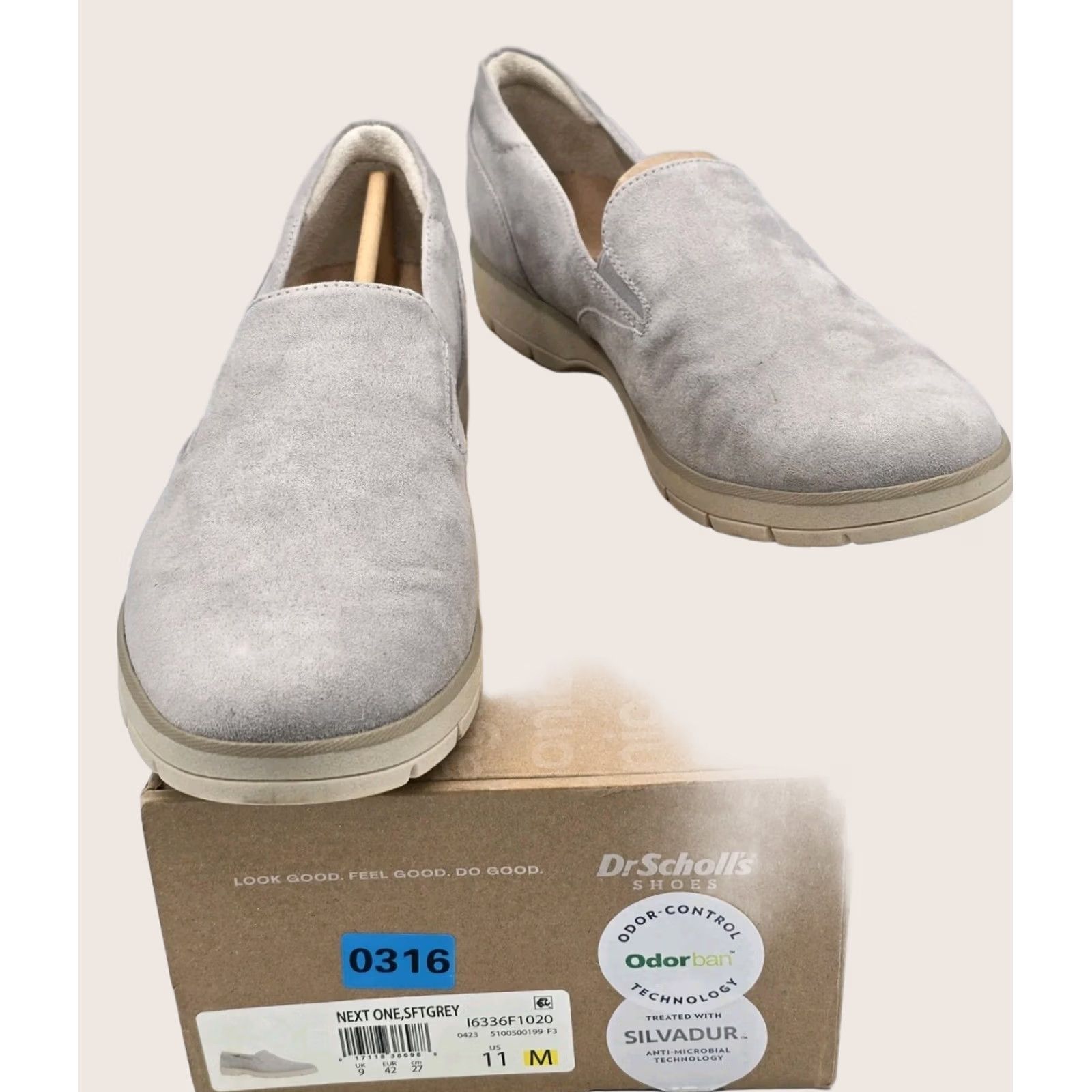 Scholl Dr. Scholl's Womens Next One Slip On Loafer Soft Grey Sz 11 M NIB - Flat - Shoes Size US 11 / IT 41 - 1 Thumbnail