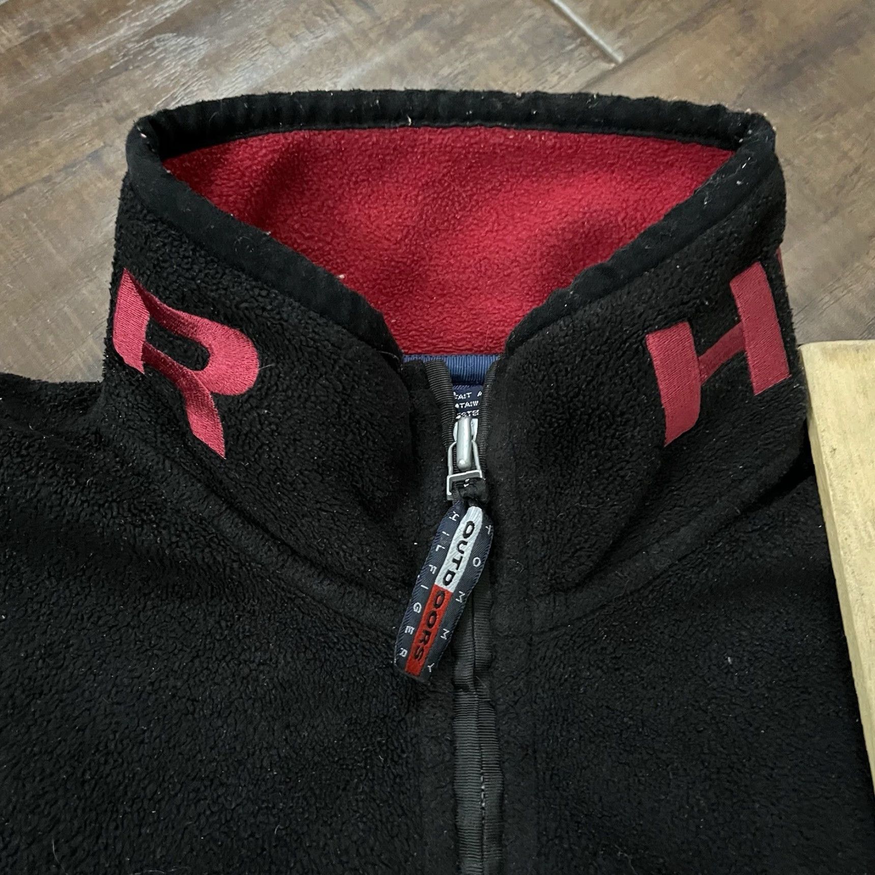 Tommy Hilfiger VTG Tommy Hilfiger Outdoors Big Flag Fleece Quarter Zip Jacket 90s Mens XL Size US XL / EU 56 / 4 - 4 Thumbnail