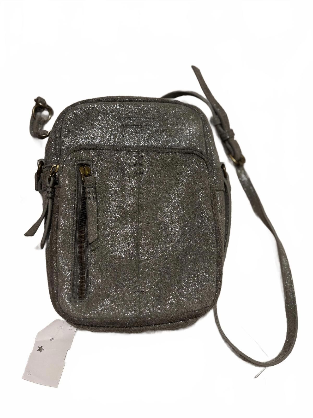 Designer LIKE NEW American Leather Co Shimmery Gunmetal Crossbody Bag Size ONE SIZE - 1 Thumbnail