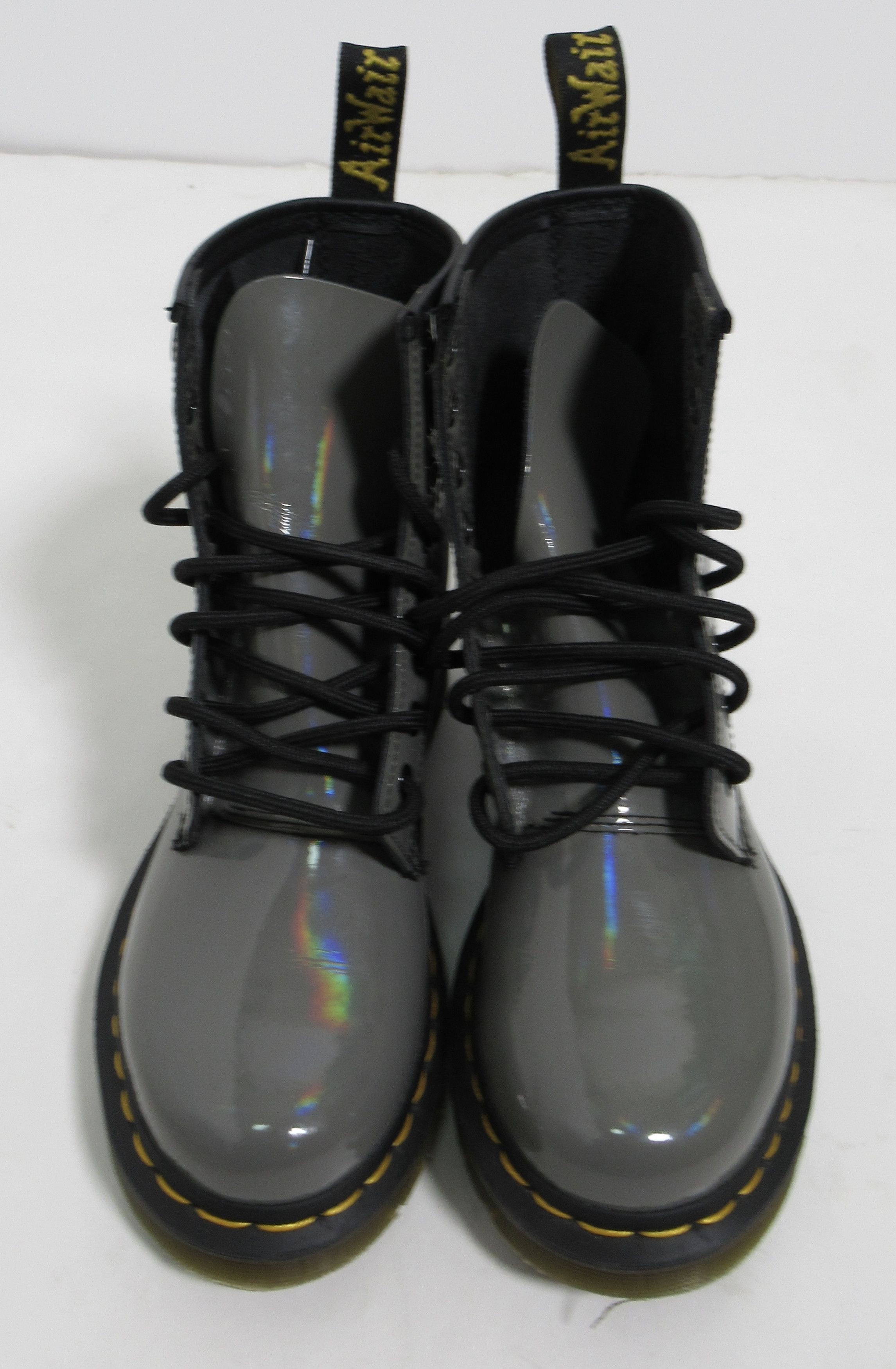 Dr. Martens Dr Martens 1460 Rainbow Patent Lace Up Boots Gunmetal Size US 5 / IT 35 - 2 Thumbnail