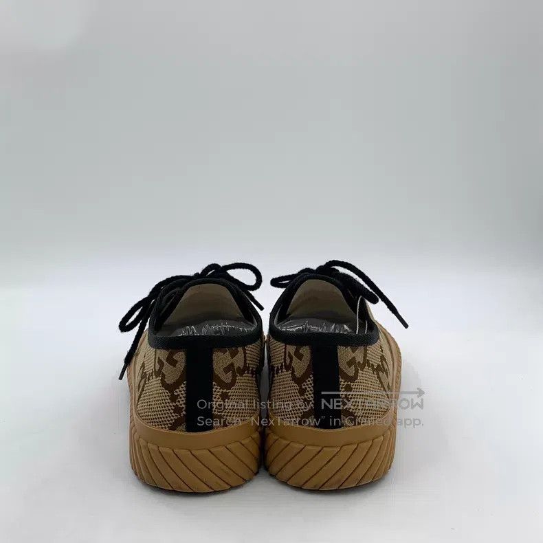 Gucci Gucci Dark brown double G jacquard lace-up casual flat boa Size US 7 / EU 40 - 4 Thumbnail