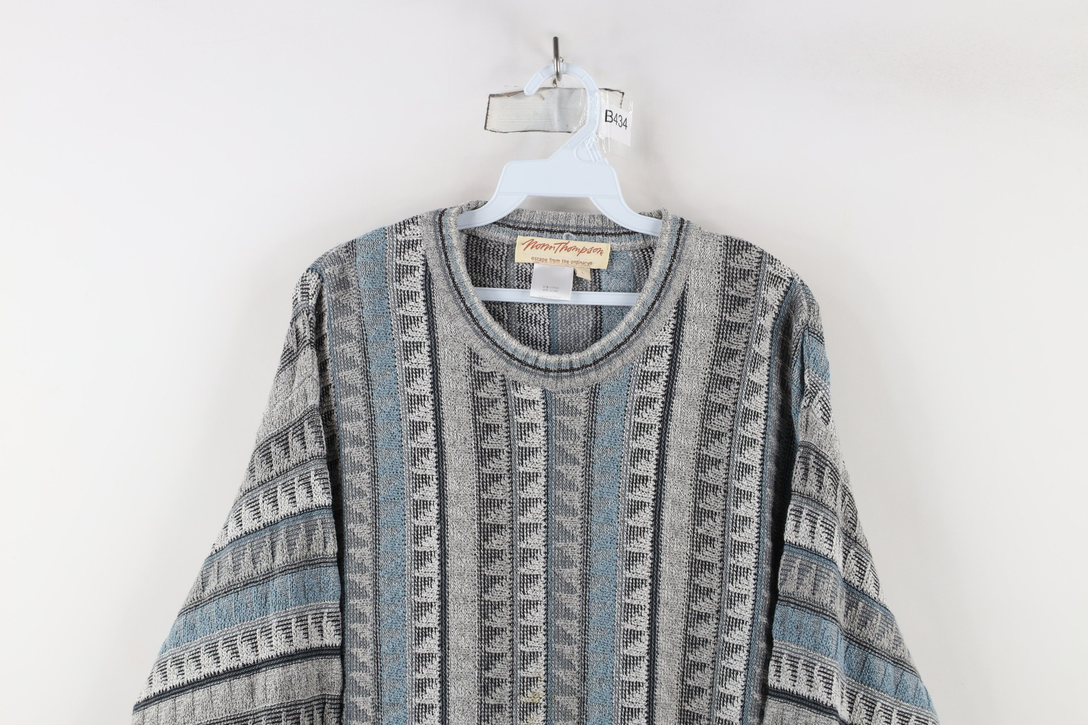 Vintage Vintage 90s Coogi Style Striped Knit Crewneck Sweater Size US L / EU 52-54 / 3 - 2 Thumbnail
